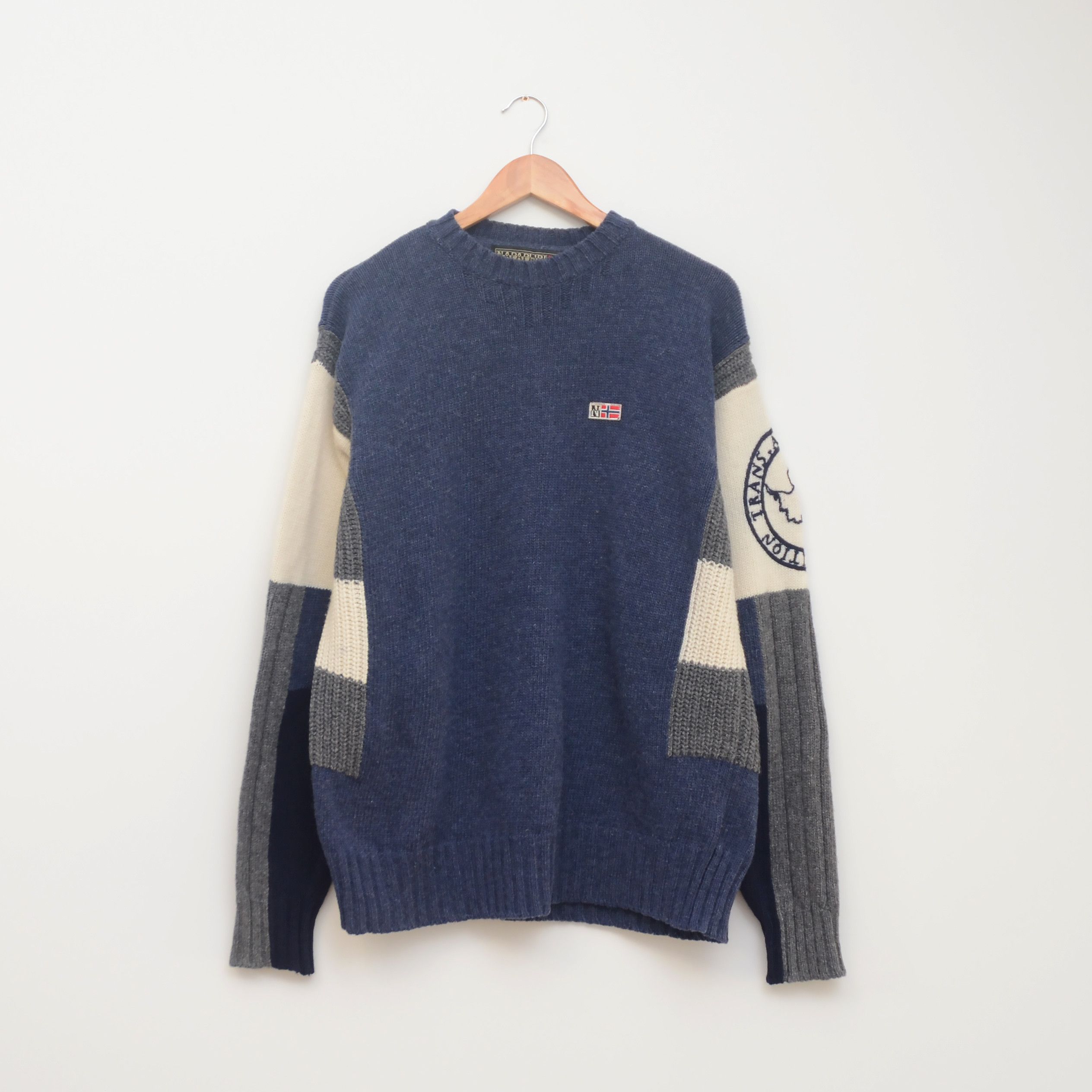 Napapijri Vntg Napapijri Sweater Wool Flags Trans Atlantic Expedition Size US L / EU 52-54 / 3 - 1 Thumbnail