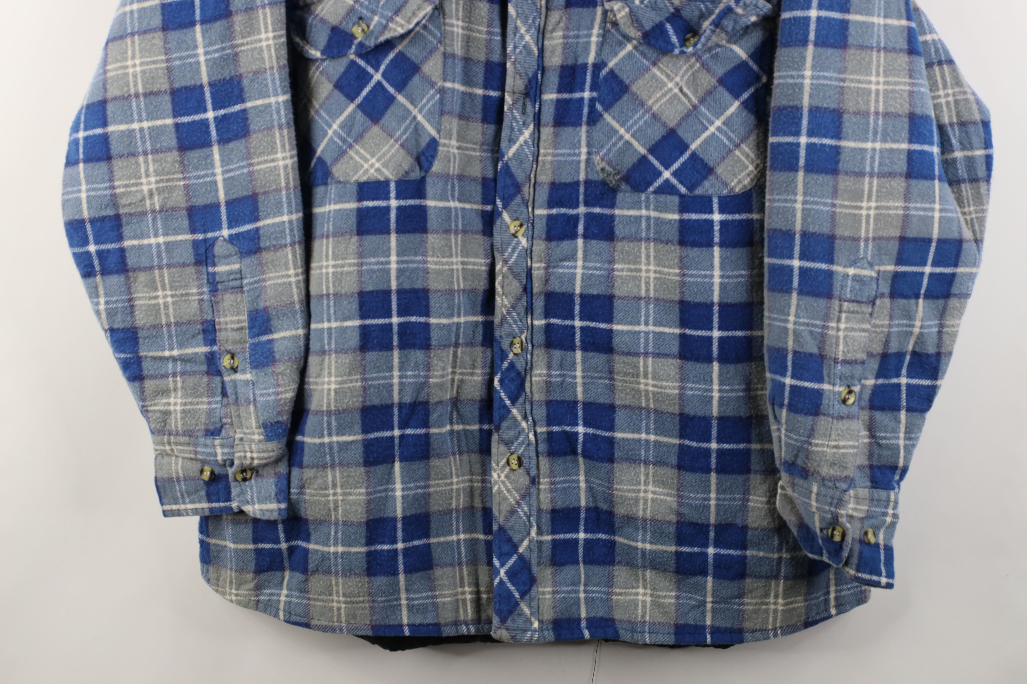 Vintage Vintage 90s Streetwear Flannel Button Shirt Jacket Jac Size US L / EU 52-54 / 3 - 3 Thumbnail