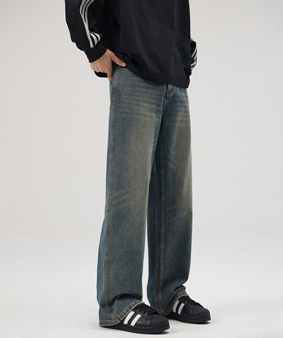 Japanese Brand American retro distressed washed straight leg jeans Size US 32 / EU 48 - 3 Thumbnail