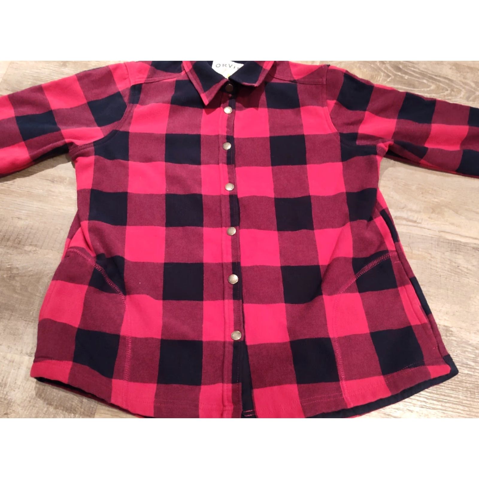 Orvis Orvis Women’s Large Plaid Flannel Shacket Lined Shirt Jacket Shacket Snap Front Size L / US 10 / IT 46 - 7 Thumbnail