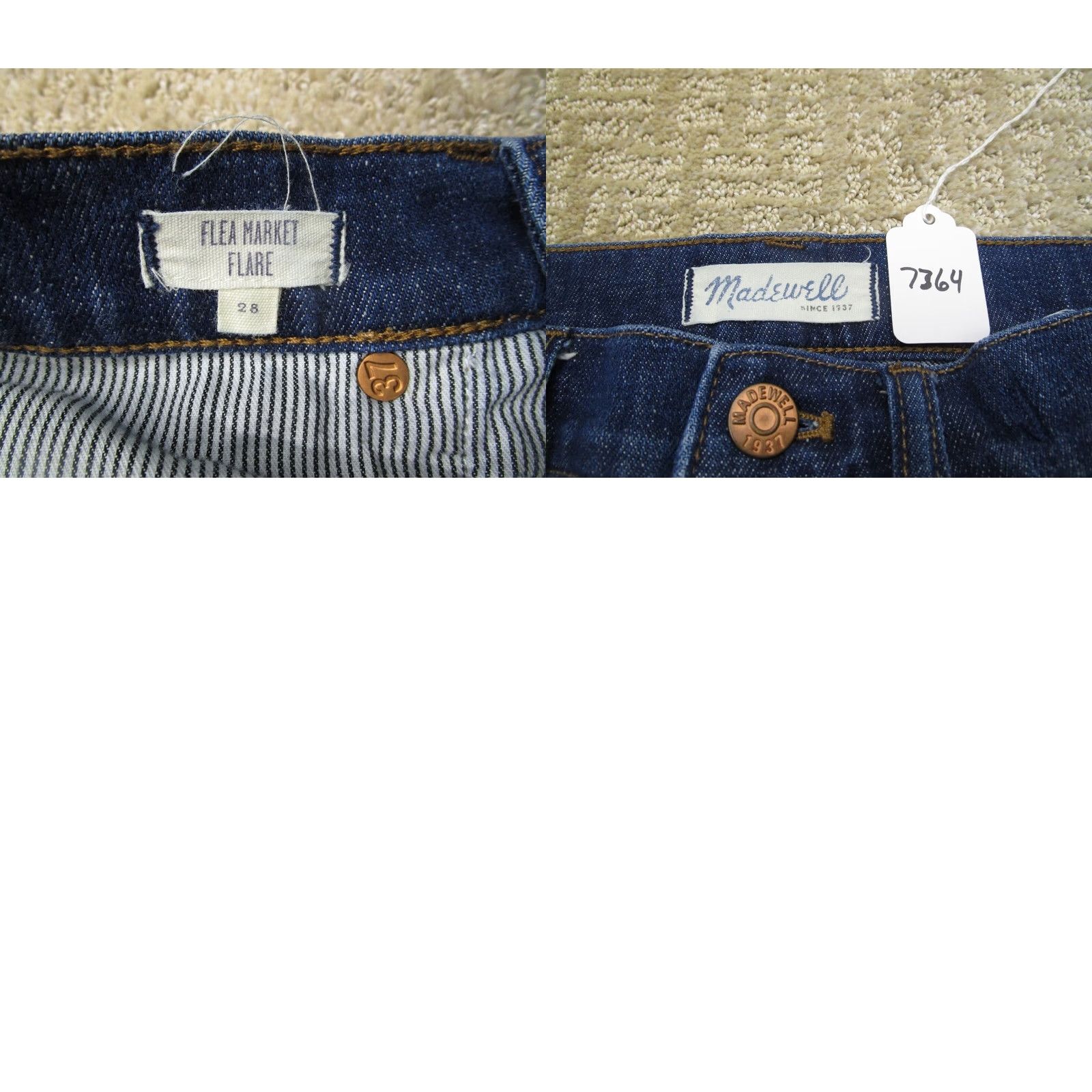 Madewell Madewell Jeans Women 28 Blue High Rise Flared Cropped Dark Wash 5-Pocket Denim Zip Front Size 28" / US 6 / IT 42 - 8 Thumbnail