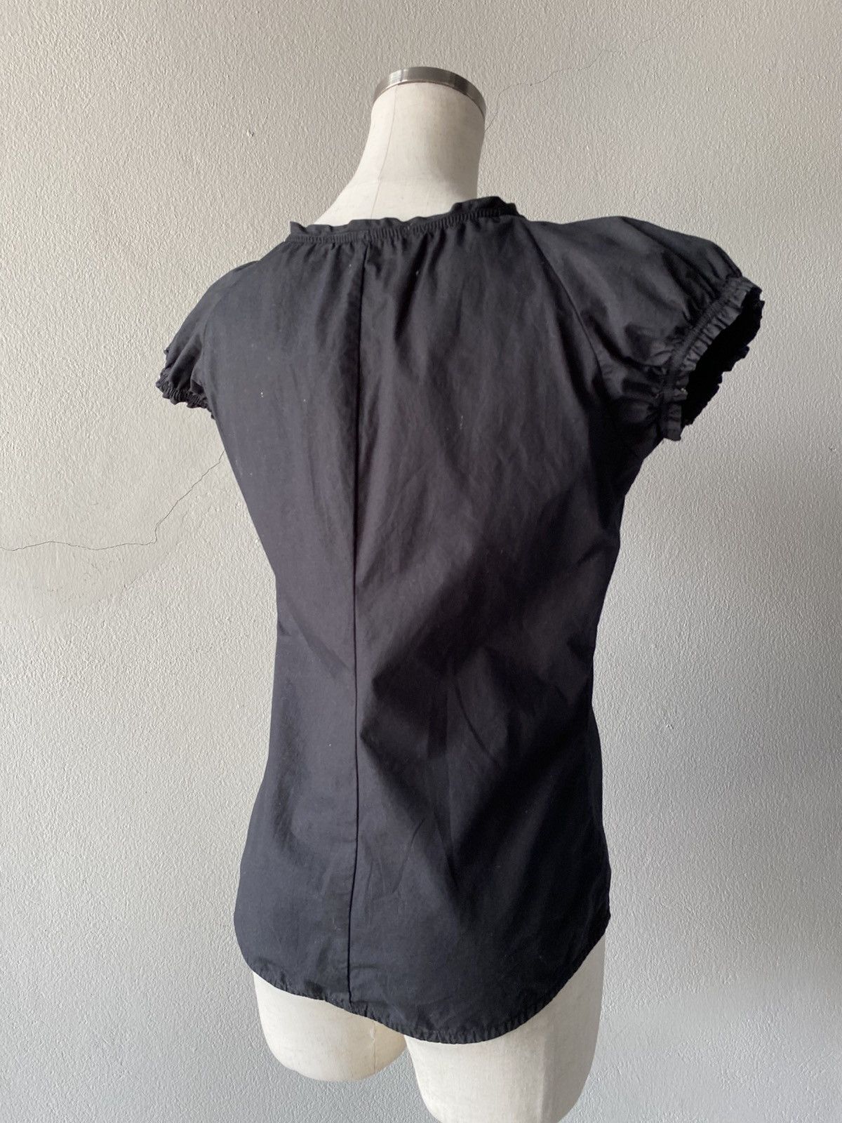 Isabel Marant * Isabel Marant Black Ruffled Puff-Sleeve Blouse. Size S / US 4 / IT 40 - 7 Thumbnail