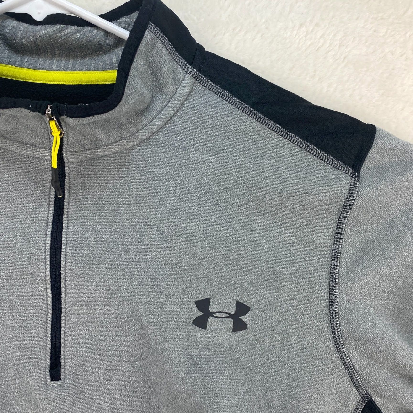 Under Armour VINTAGE Under Armour Cold Gear Long Sleeve Shirt Mens Loose Fit 1/4 Zip Gray Black XL Size US XL / EU 56 / 4 - 4 Thumbnail