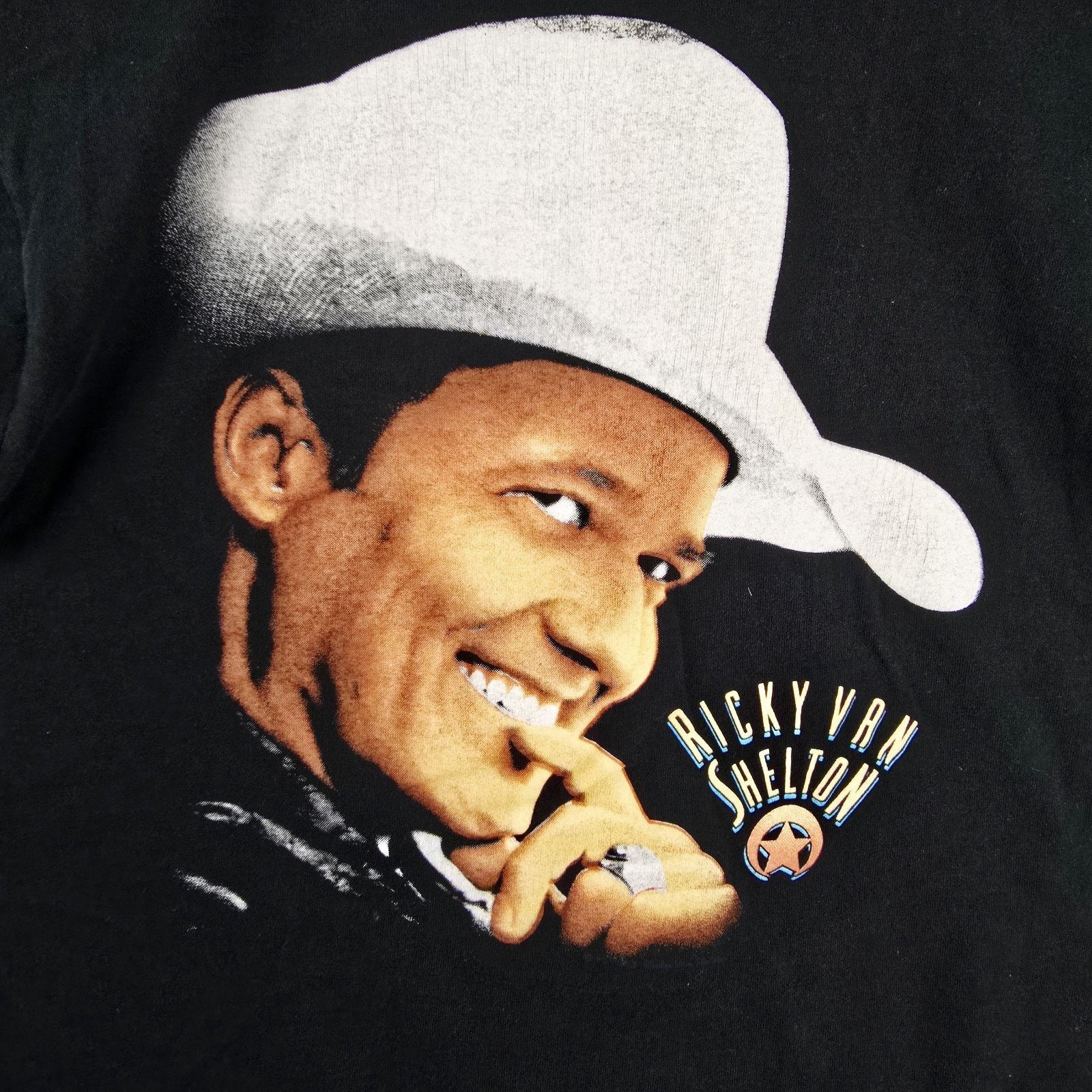 Fruit Of The Loom Vintage Ricky Van Shelton Shirt Large Black 90s Country Band Size US L / EU 52-54 / 3 - 3 Thumbnail