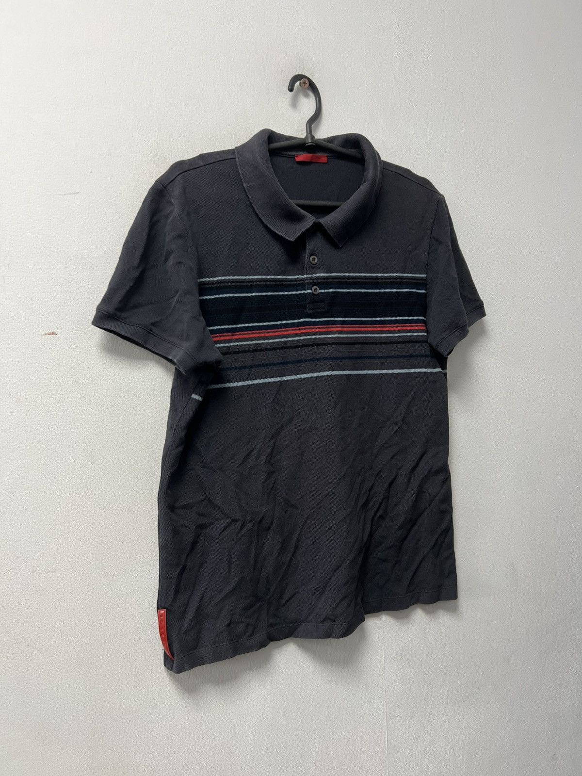 Prada Vintage Prada Polo T-Shirt Red Tab Luxury Size US L / EU 52-54 / 3 - 1 Thumbnail