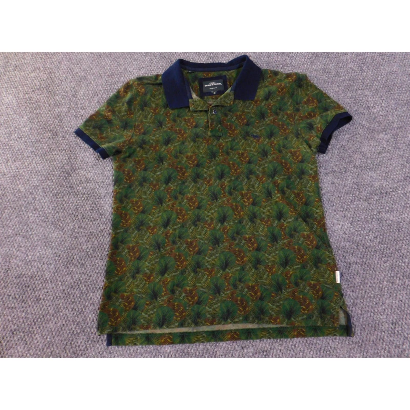 Rodd & Gunn Rodd & Gunn Polo Shirt Mens M Green Sports Fit Tropical Leaf Print Cotton Shirt Size US M / EU 48-50 / 2 - 2 Thumbnail