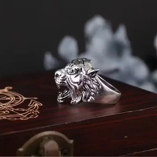 Jewelry × Vintage Vintage Tiger Ring Men's Exquisite Animal Jewelry Size ONE SIZE - 3 Thumbnail