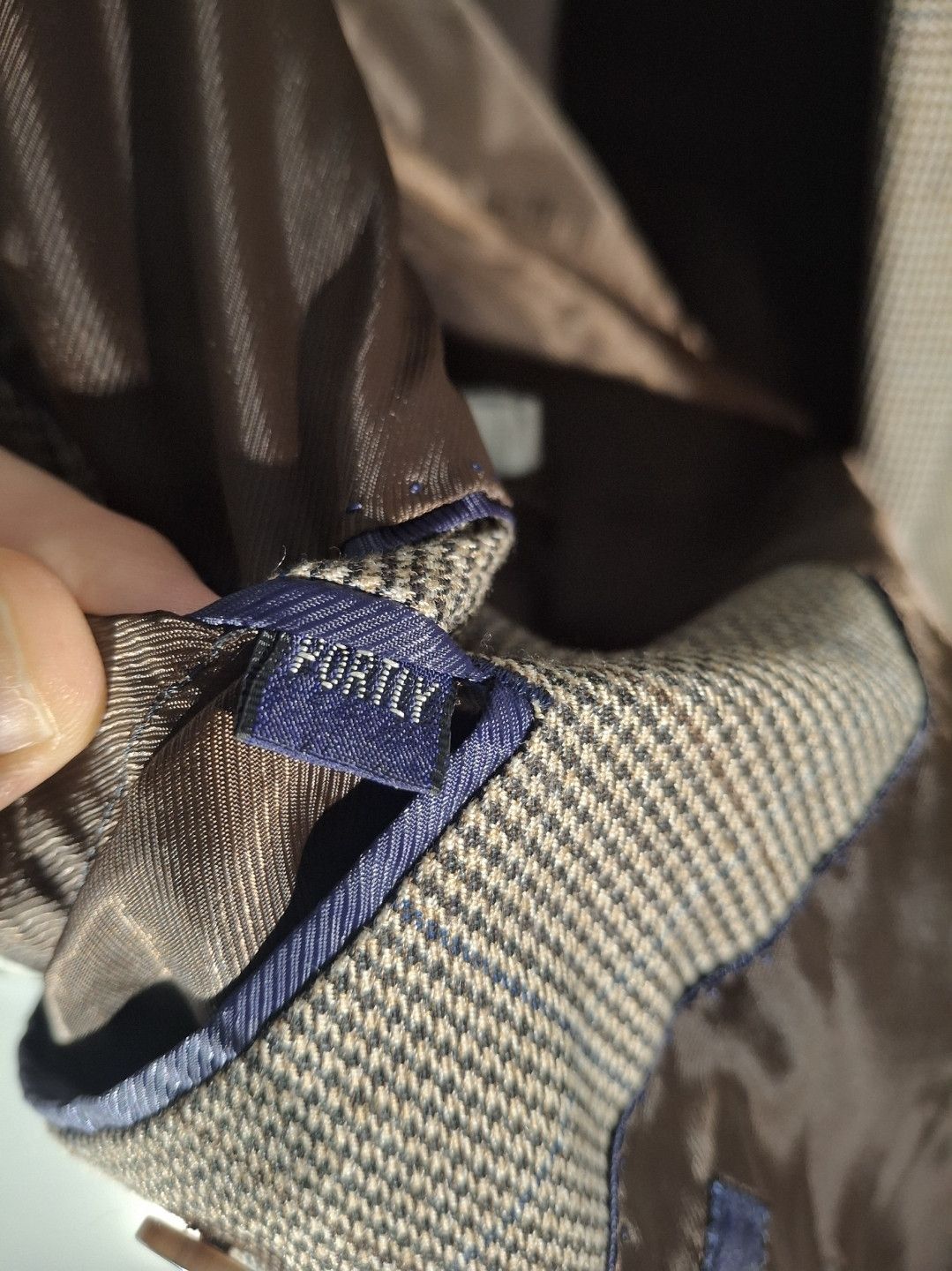 Other Adolfo Portly Fit Brown Houndstooth Sport Coat - Size 54S Size 54R - 3 Thumbnail
