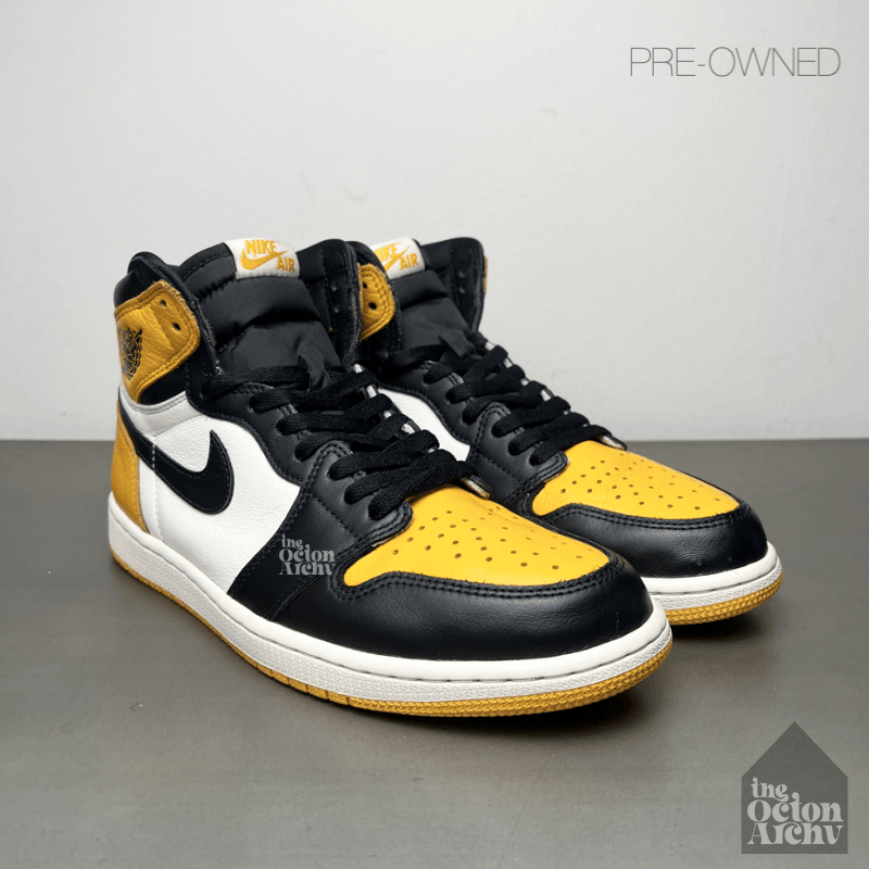 Jordan Brand Air Jordan 1 Retro High OG 'Yellow Toe-Taxi' Pre-Owned Size US 10.5 / EU 43-44 - 2 Thumbnail