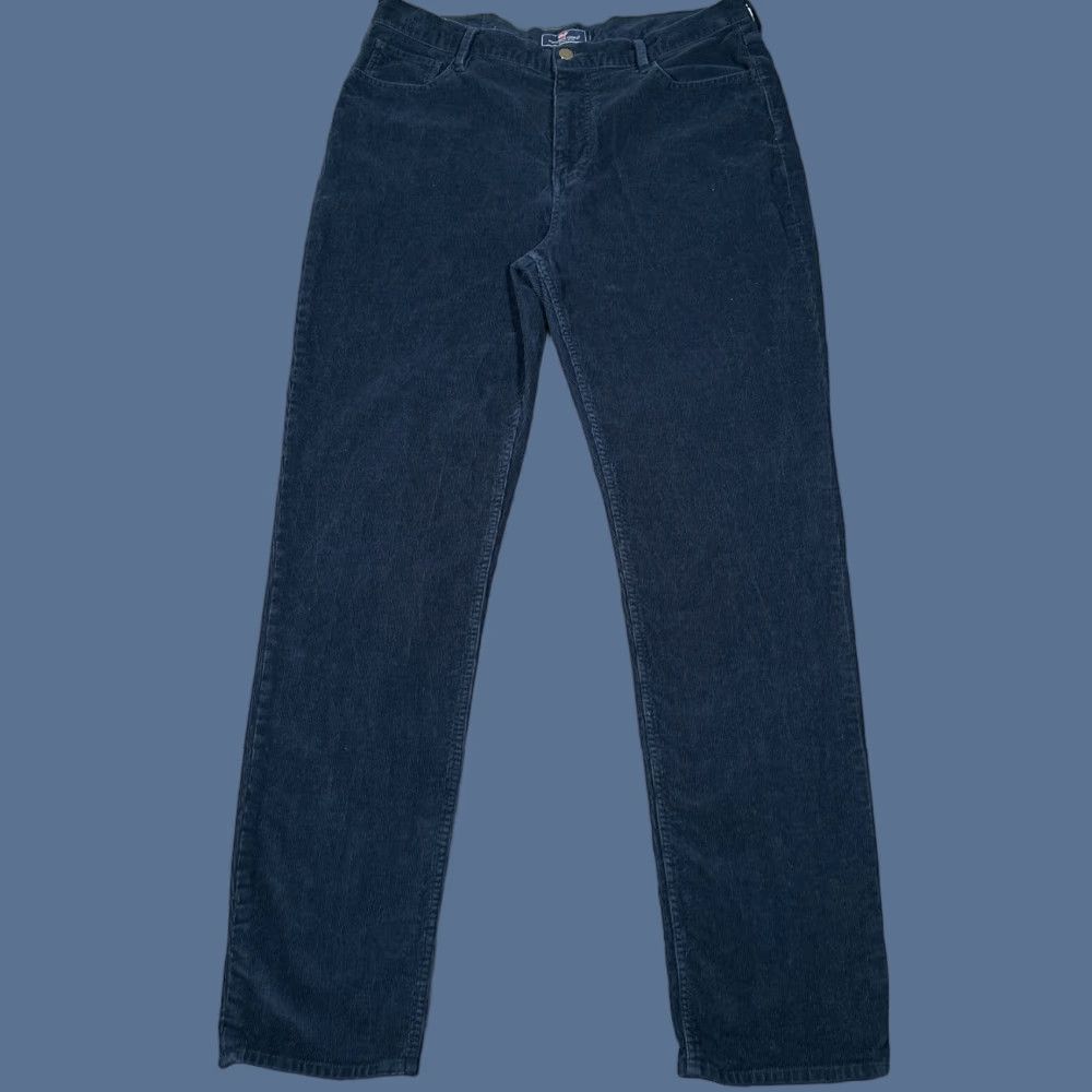 Vineyard Vines Vineyard Vines Corduroy Pants Mens 35x32 Navy Blue Pinwale Stretch Straight Leg Size US 35 - 1 Thumbnail