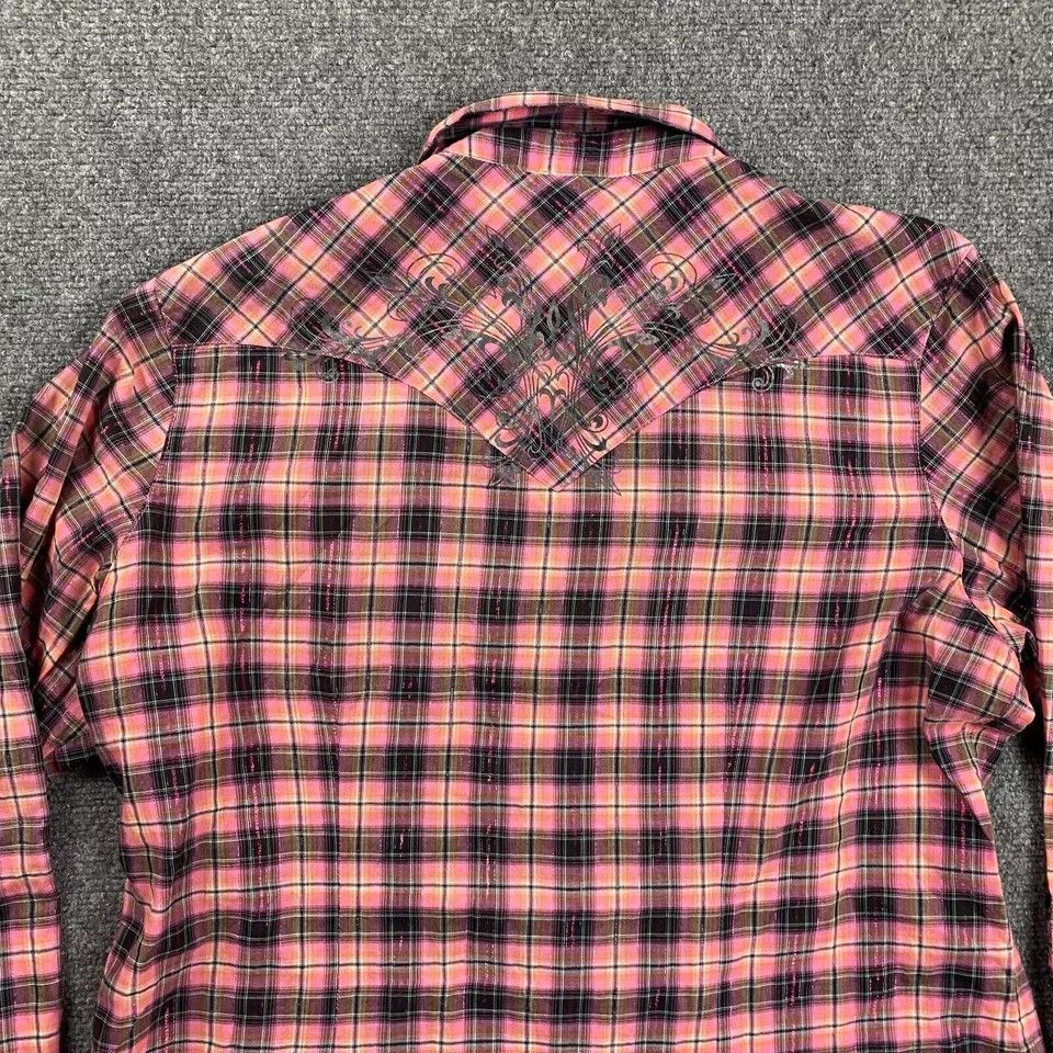 Wrangler Wrangler Shirt Womens XL Plaid Pearl Snap Western Cowgirl Size XL / US 12-14 / IT 48-50 - 7 Thumbnail