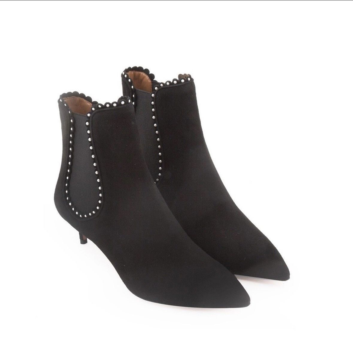 Aquazzura AQUAZZURA Jicky Studded Suede Ankle Boots Size US 7 / IT 37 - 2 Thumbnail