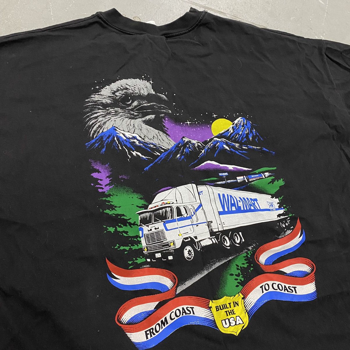 Japanese Brand × Vintage × Walmart Vintage 90s Walmart Trucking Trucker Eagle Tee Biker Grunge Size US XXL / EU 58 / 5 - 1 Thumbnail