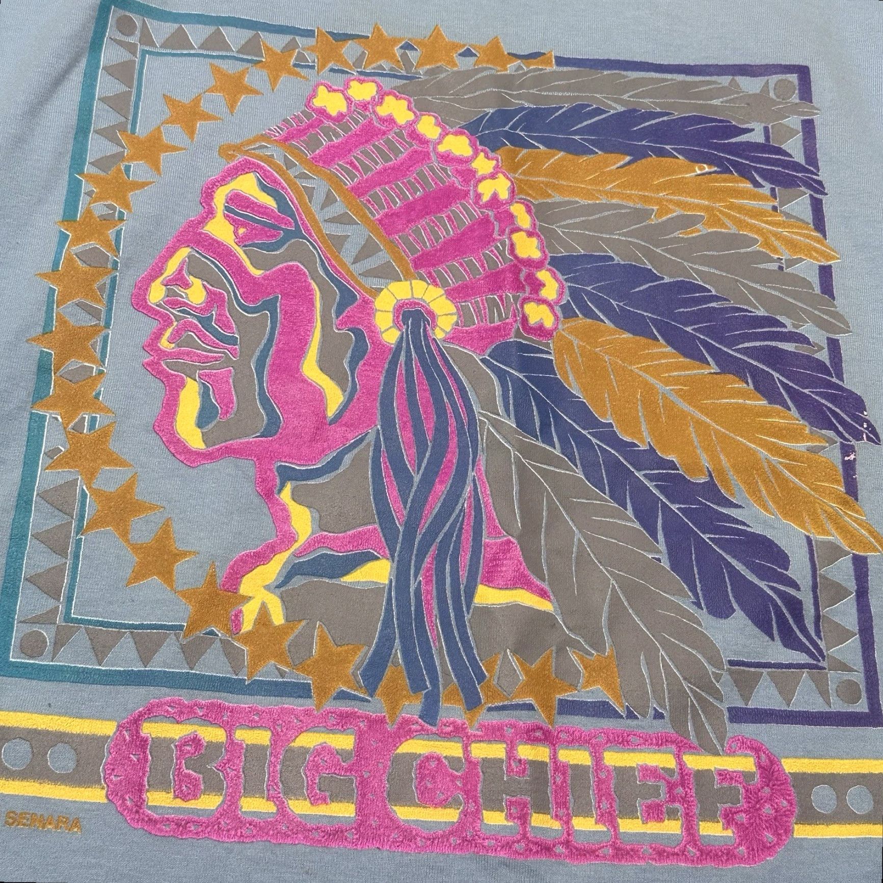 Vintage VINTAGE Best 90s T-Shirt Mens 2XL Blue Big Chief Single Stitch Crew Neck Short Sleeve Deadstock Size US XXL / EU 58 / 5 - 4 Thumbnail