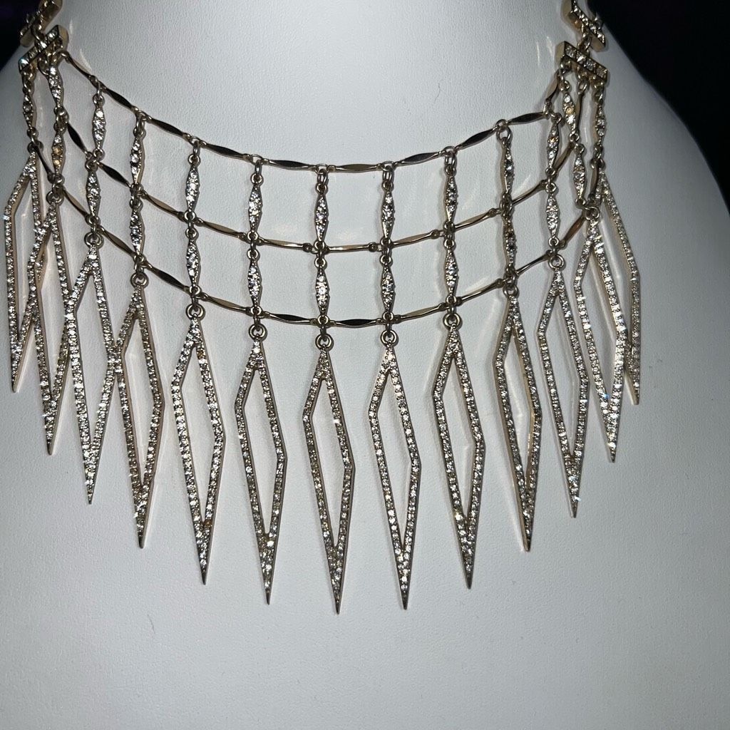 Vintage Sequin Jewelry Vintage Gold and Crystal Collar Statement Nec Size ONE SIZE - 2 Thumbnail