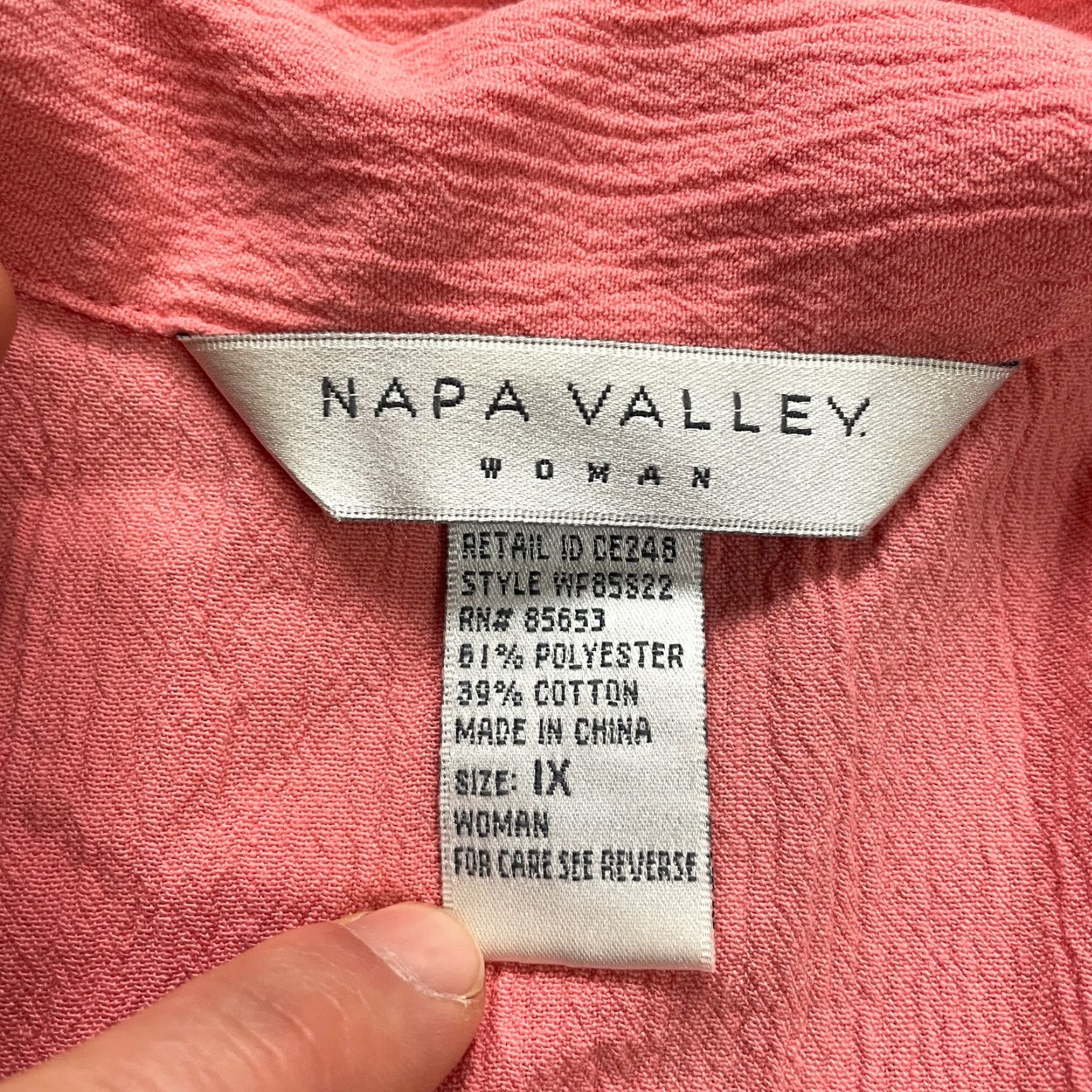 Vintage Napa Valley Shirt Womens XL Orange Short Sleeve Embroidered Button Down Casual Size XL / US 12-14 / IT 48-50 - 4 Thumbnail