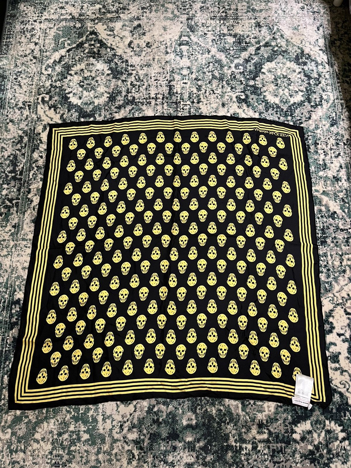Alexander McQueen Alexander McQueen Silk Black Biker Scarf Size ONE SIZE - 1 Thumbnail