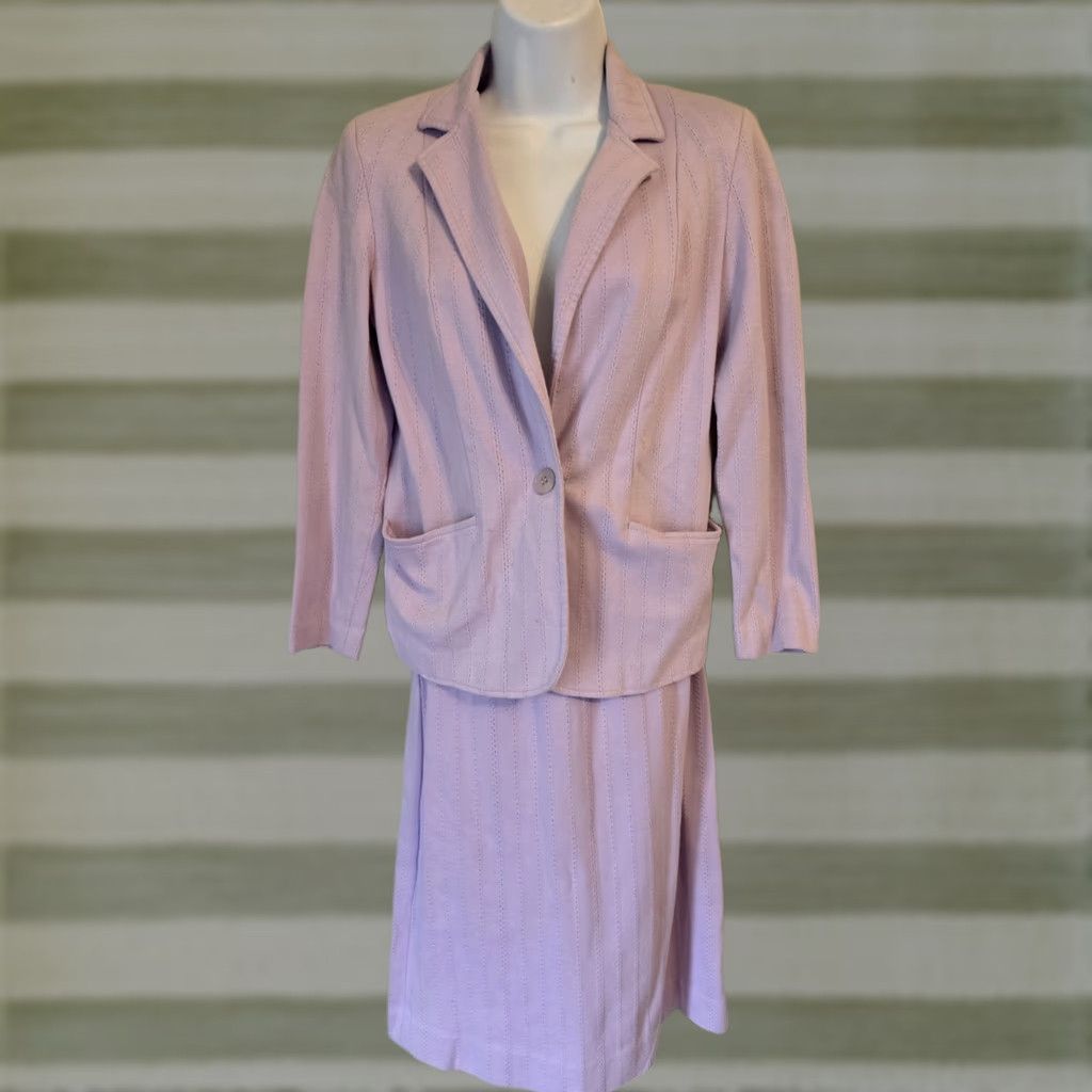 GRAFF VINTAGE Graff Californiawear Resort Wear Set Pant Suit Jacket Skirt Pants S Lilac Purple 1980s Women Men? Size 28" / US 6 / IT 42 - 1 Thumbnail