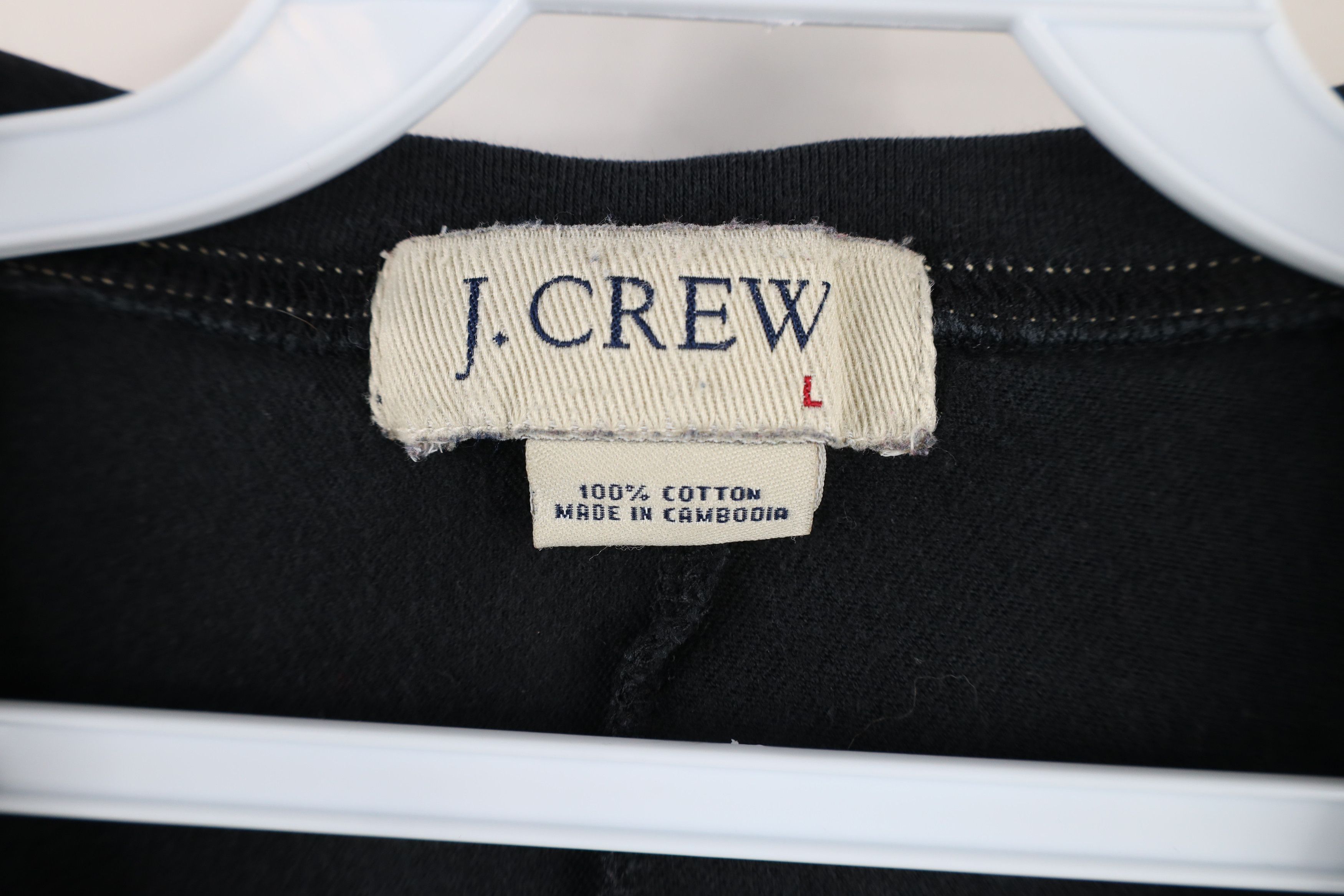 J.Crew × Vintage Vintage 90s J Crew Ribbed Knit Long Sleeve T-Shirt Black Size US L / EU 52-54 / 3 - 4 Thumbnail