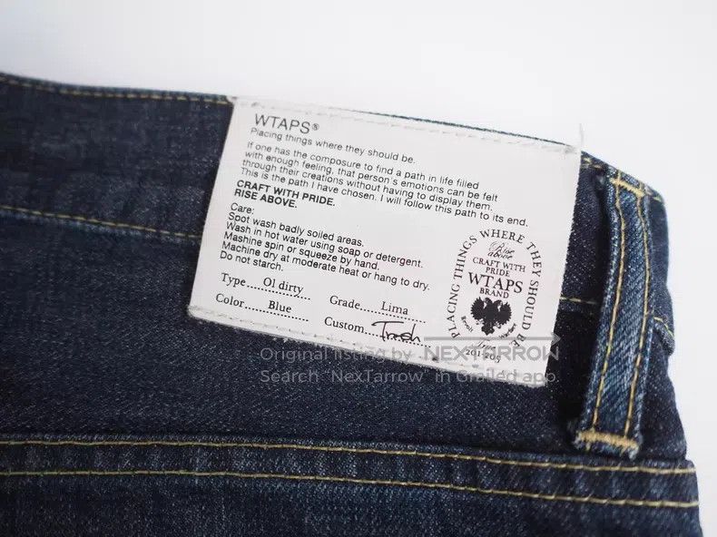 Wtaps WTAPS size L Swear Word Detail Blue Washed Denim Jeans Size US 27 - 6 Thumbnail