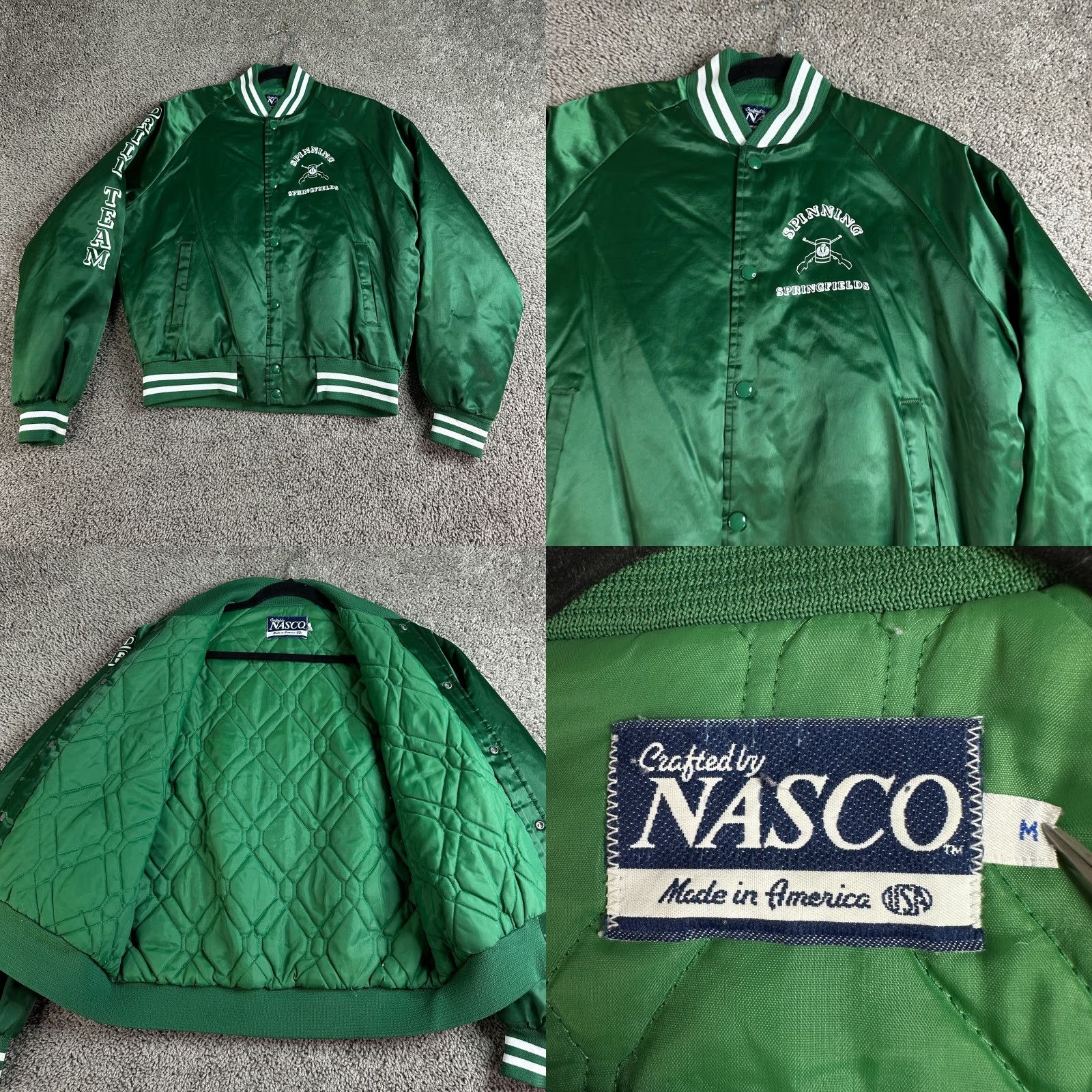 Vintage VINTAGE Nasco JACKET Bomber Shirt Mens M Green Satin Logo Pocket Memorial 90s Size US M / EU 48-50 / 2 - 9 Thumbnail