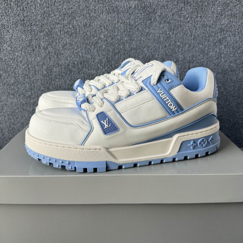 Louis Vuitton Louis Vuitton Trainer Maxi Low Top Sneakers White Blue -250 Size US 9.5 / EU 42-43 - 1 Thumbnail