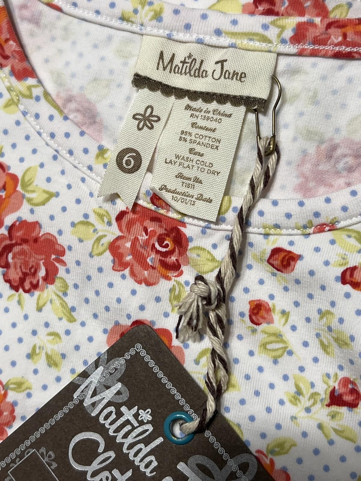 Other Matilda Jane Girls Floral Long Sleeve Top with Lace Ruffle 6 Size ONE SIZE - 6 Thumbnail