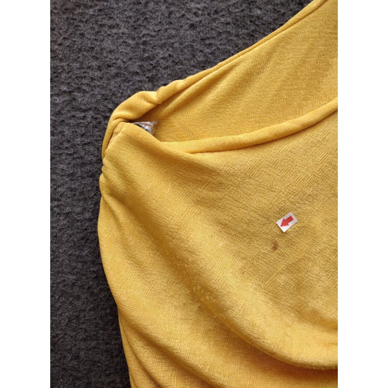 Vintage Nike One Shoulder Bodycon Midi Maxi Dress Womens Yellow S Size S / US 4 / IT 40 - 7 Thumbnail