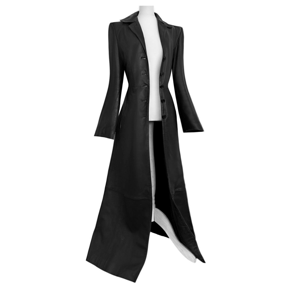Iconic super long matrix leather coat