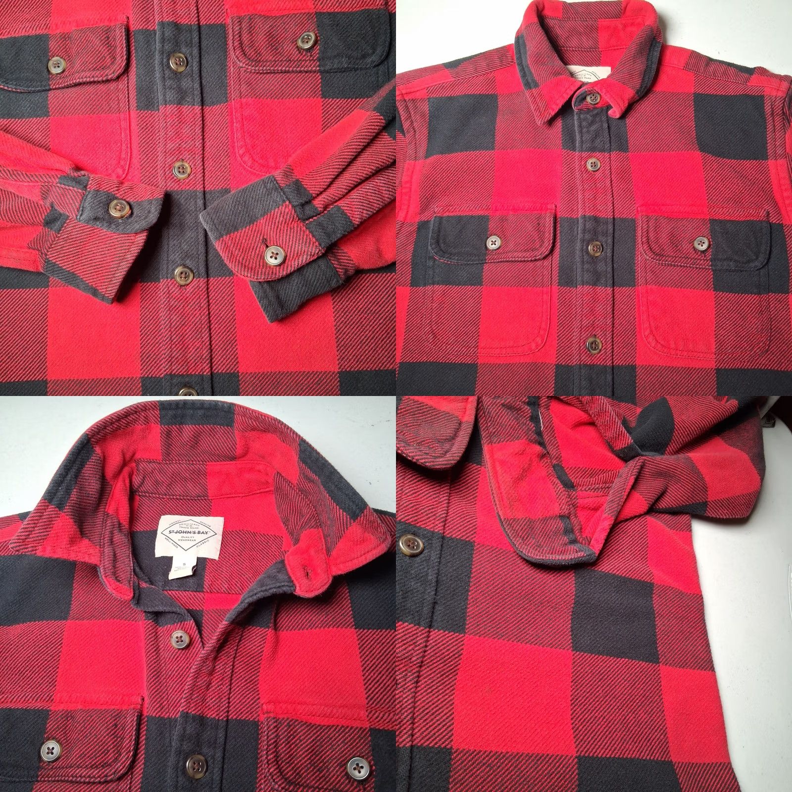 Vintage VINTAGE St Johns Bay Flannel Shirt Small Red Buffalo Plaid Heavyweight Workwear Shirt Mens S Red Plaid Heavyweight Work Shirt Size US S / EU 44-46 / 1 - 10 Thumbnail