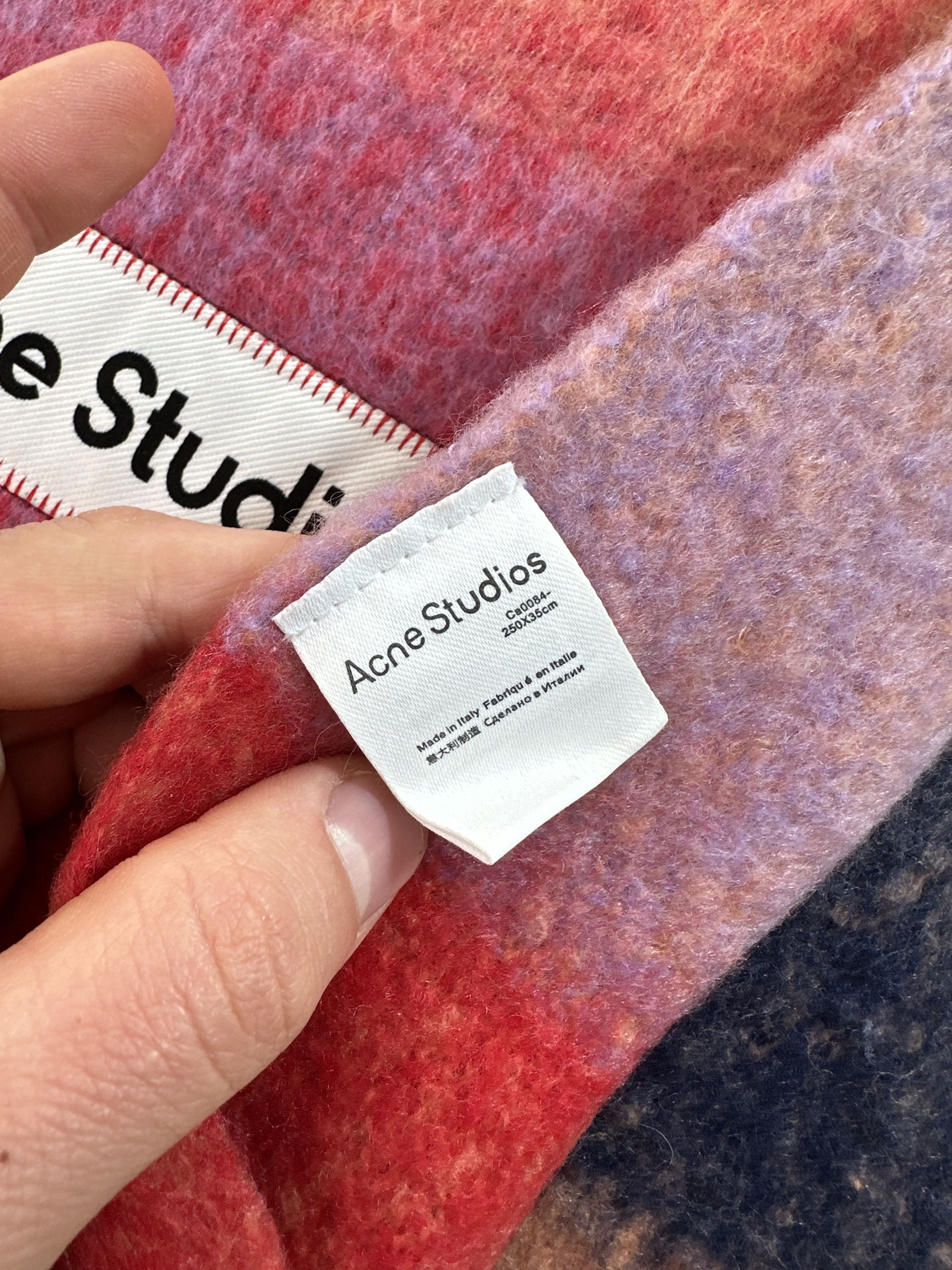 Acne Studios Acne Studios Multicolor Checked Wool Mohair Blend Scarf Red Size ONE SIZE - 10 Thumbnail