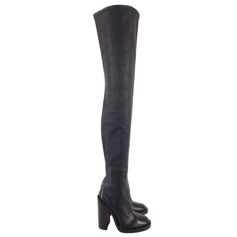 Ann Demeulemeester Ann Demeulemeester Over The Knee Stretch Leather Boots 35 5 Size US 5 / IT 35 - 4 Thumbnail