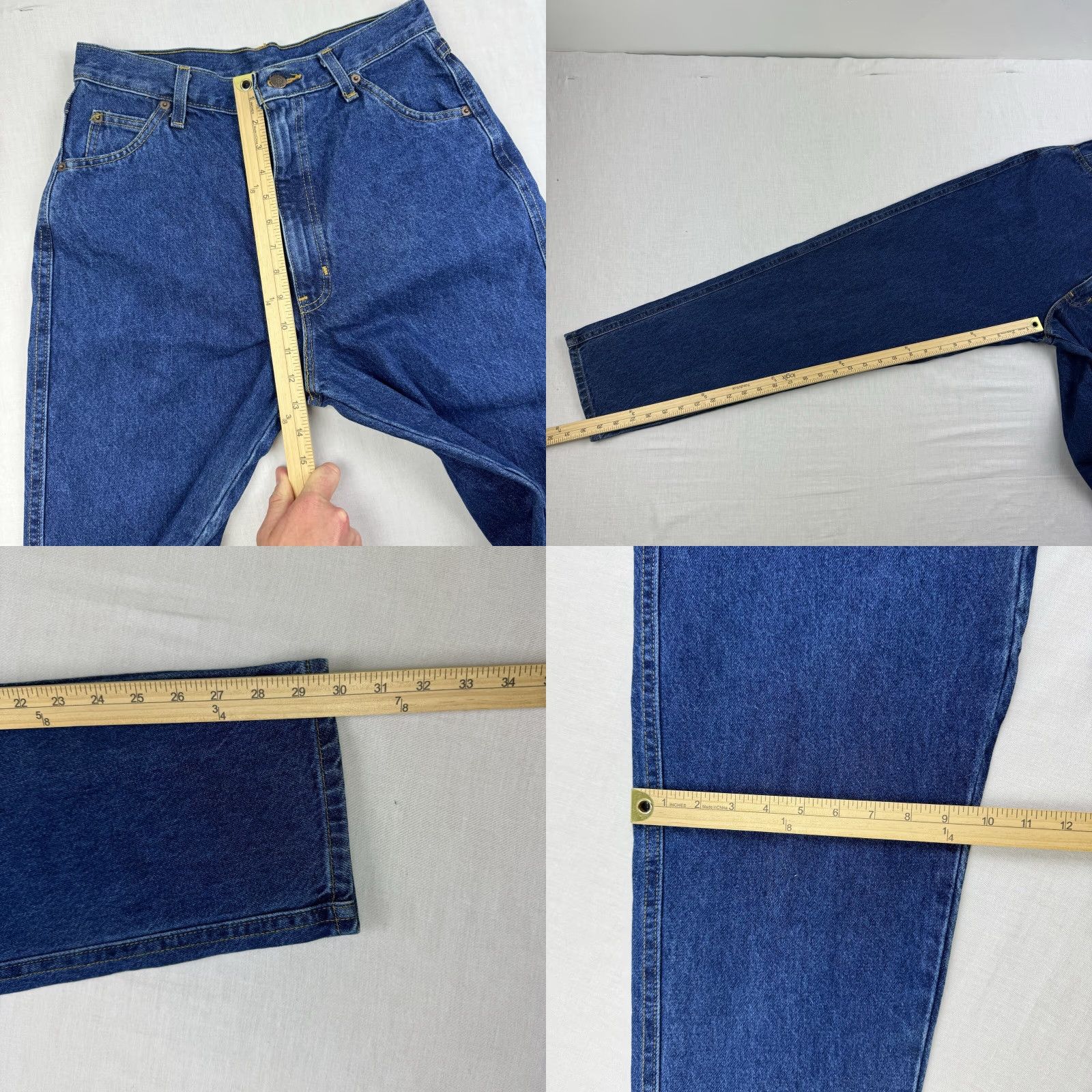 Vintage VINTAGE 1970s Jeans Women 13/14 High Rise Blue Denim Zipper Hipster Straight 29.5 Inseam USA 70s Size 34" / US 12 / IT 48 - 8 Thumbnail