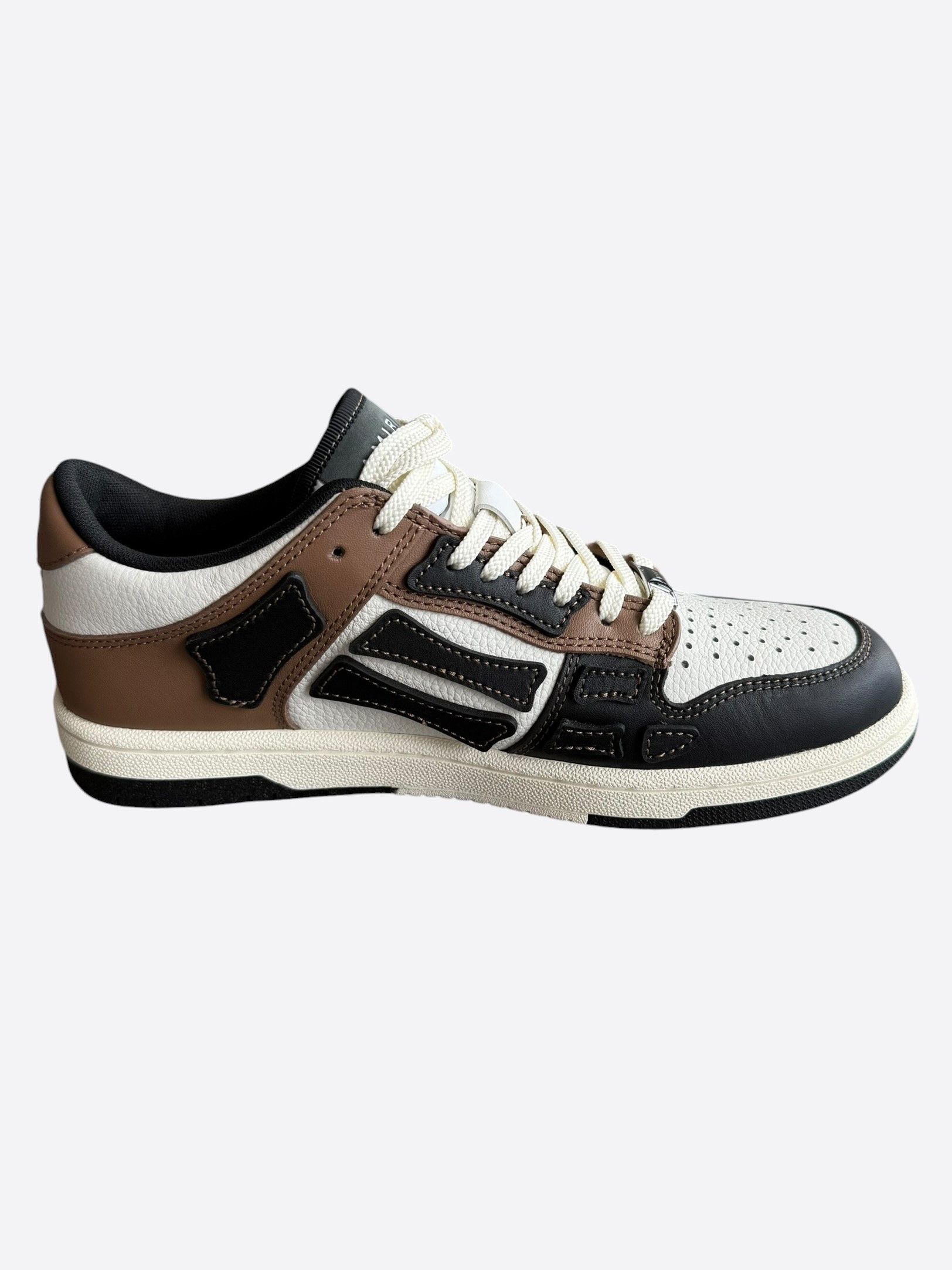 Amiri Amiri Brown, Black & White Skeleton Low Top Sneakers Size US 7 / EU 40 - 5 Thumbnail