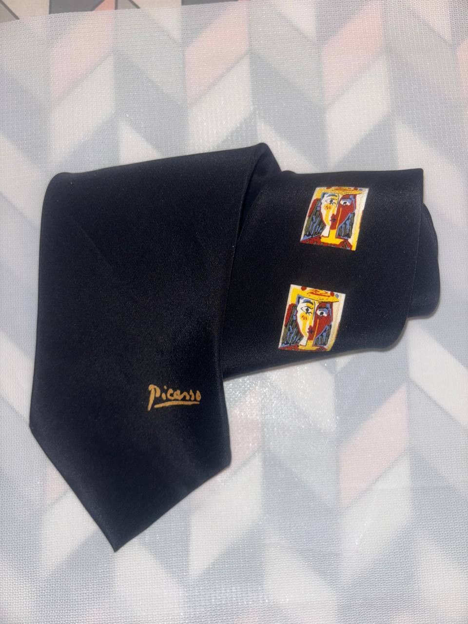 Vintage Vintage Pablo Picasso silk tie, black, pure silk, rare Size ONE SIZE - 1 Thumbnail