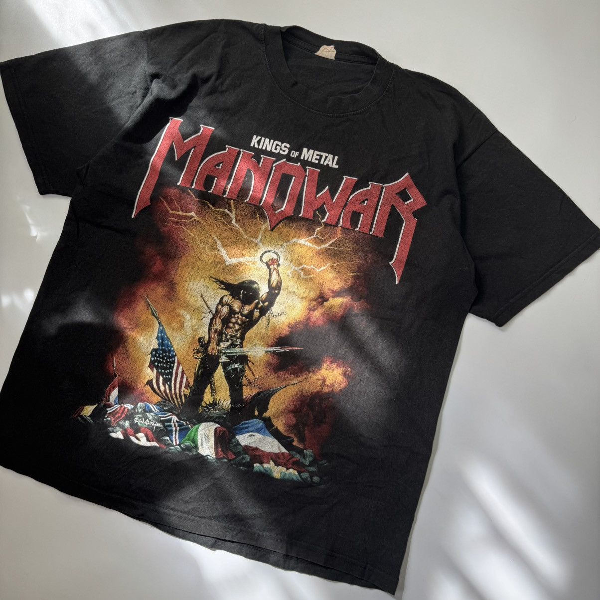 Band Tees Vintage Manowar 1994 World Tour Kings Of Metal Size US XL / EU 56 / 4 - 3 Thumbnail