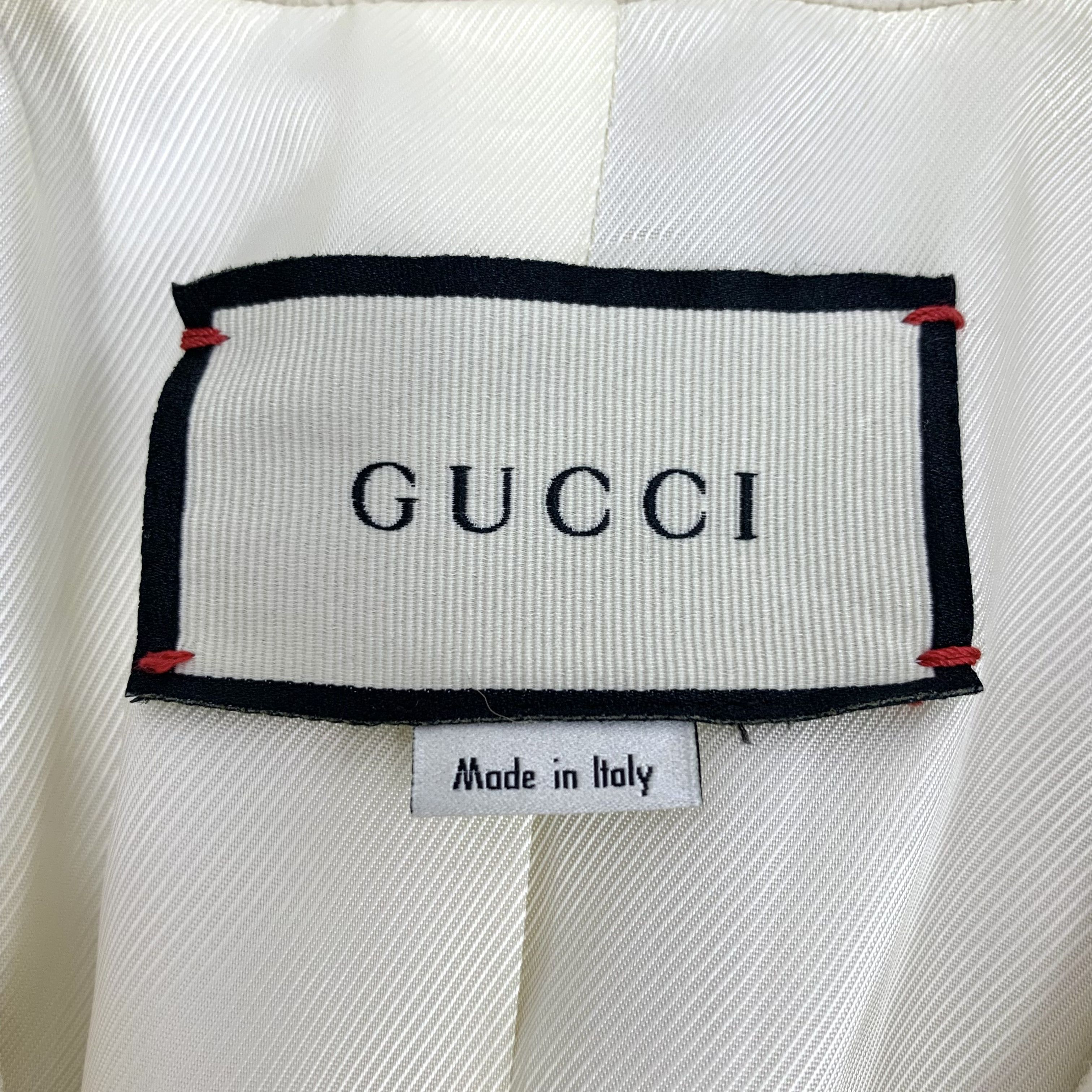 Gucci Gucci Off-White Wool Double-Breasted Coat (Size S) Size S / US 4 / IT 40 - 2 Thumbnail