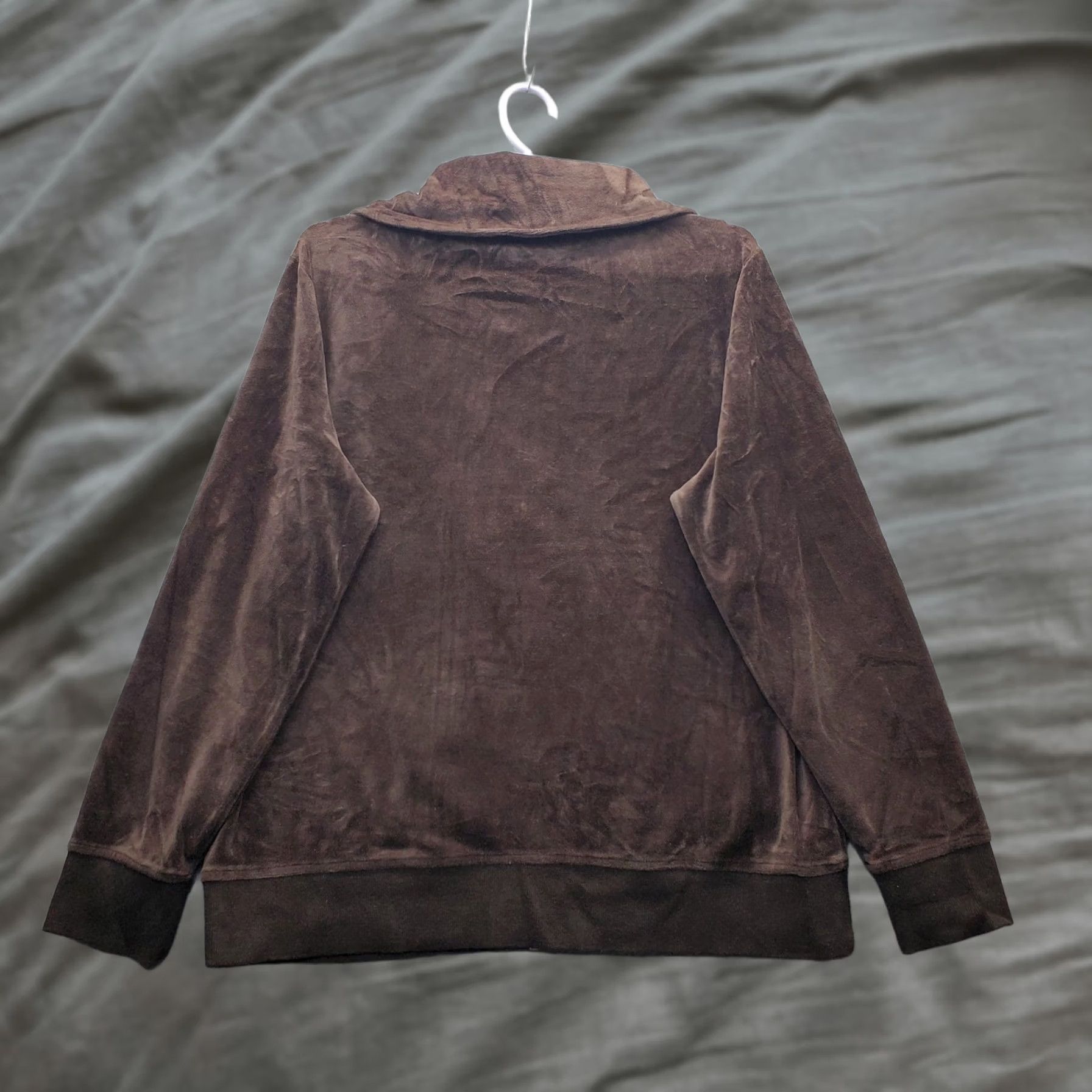 Vintage Style&co. Sport Track Jacket Womens L Brown Pockets Mock Neck Full Zip Jacket Size L / US 10 / IT 46 - 1 Thumbnail