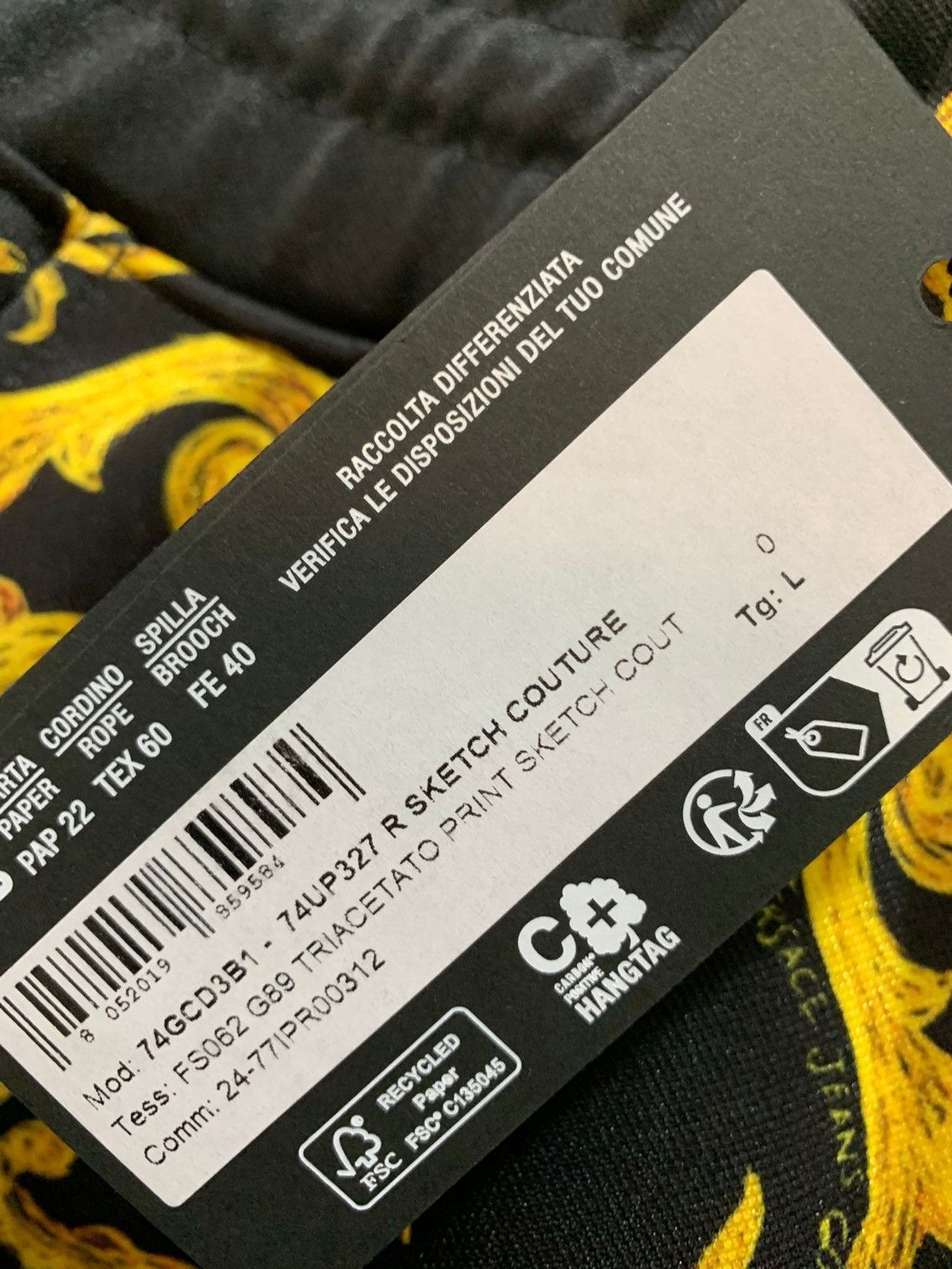 Versace Jeans Couture Tricetate Shorts Versace Jeans Culture Sketch Print L, black Size US 32 / EU 48 - 9 Thumbnail
