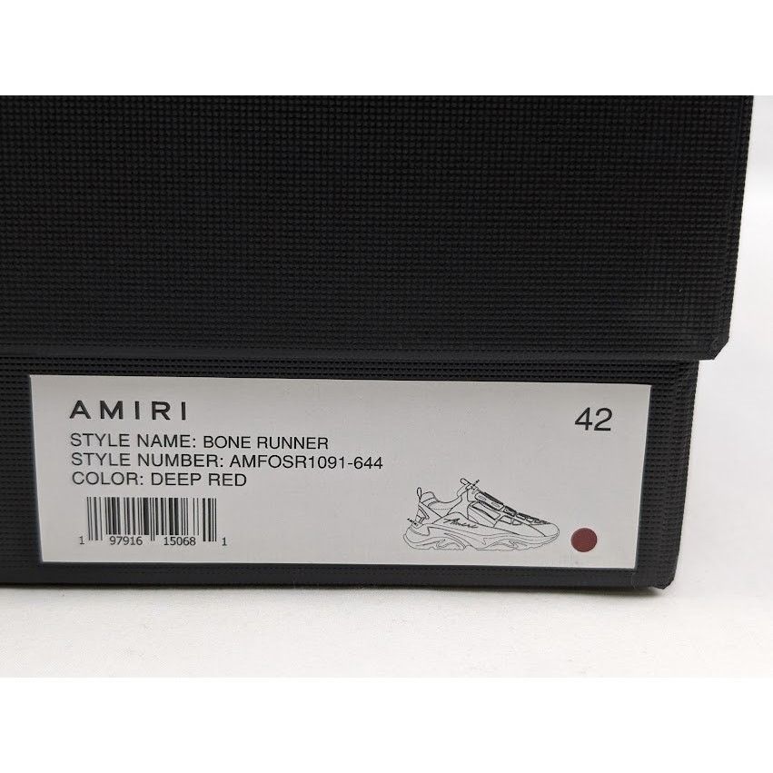 Amiri o1rshd1 Bone Runner Low-Top Sneakers in Deep Red Size US 9 / EU 42 - 13 Thumbnail