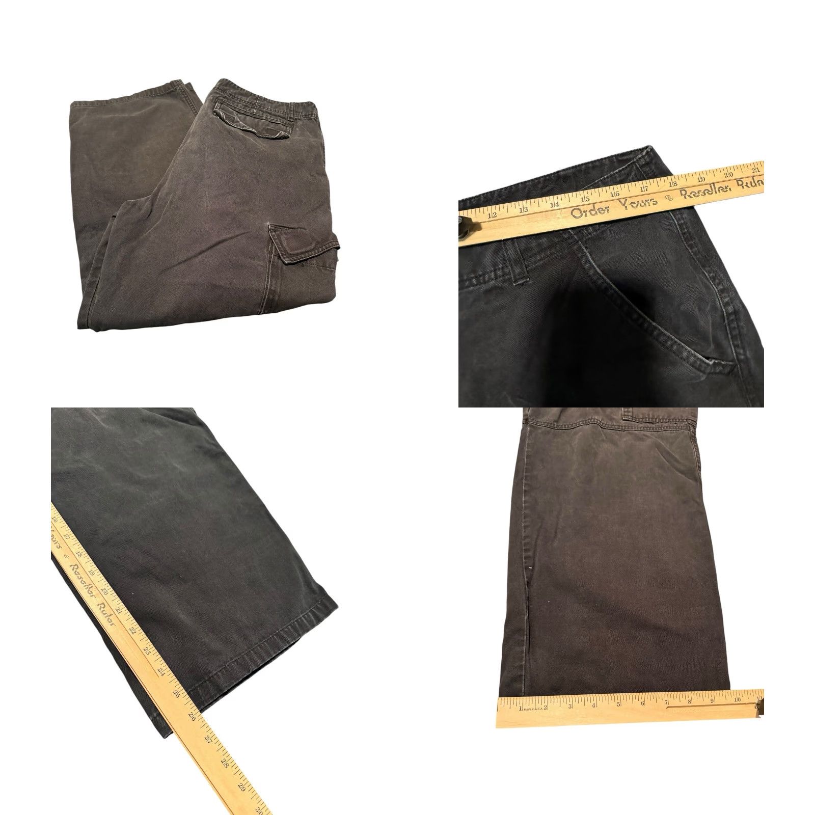 Harley Davidson Harley Davidson Mens Black Cargo Riding Pants Baggy Skater Y2K Biker 36x36 Mens 36 Inseam Wide-Leg Casual Cargo Pants Size US 36 / EU 52 - 8 Thumbnail