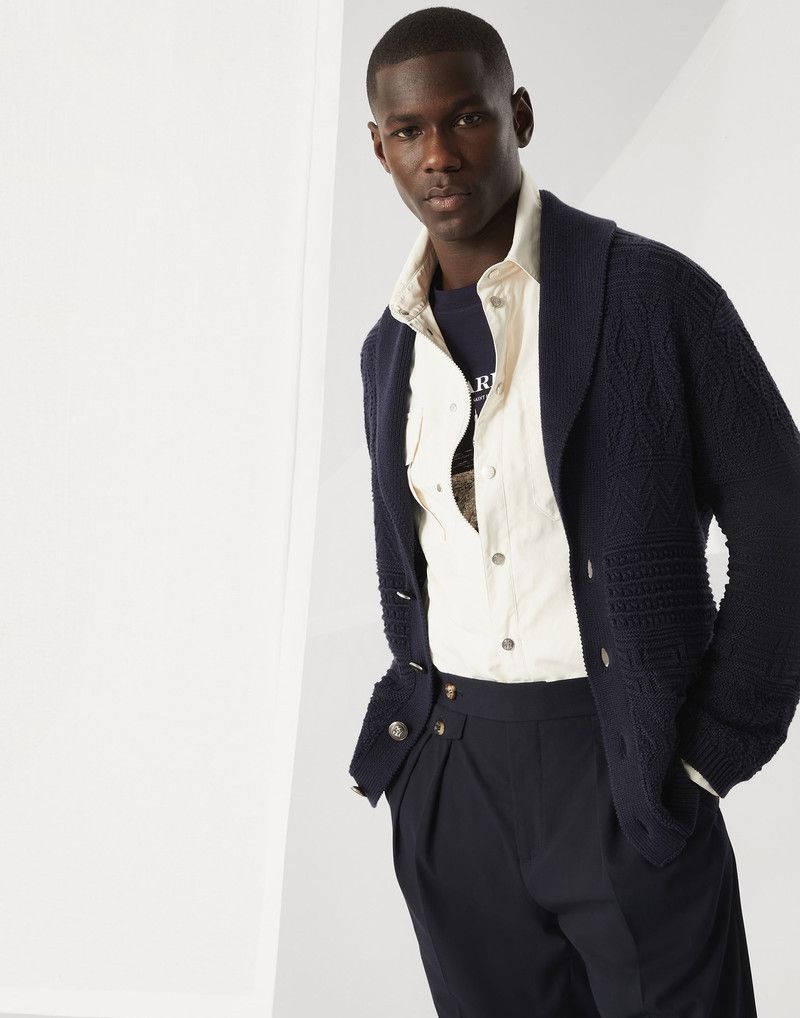 Brunello Cucinelli o1w1db10326 Cardigan in Navy Blue Size US M / EU 48-50 / 2 - 5 Thumbnail
