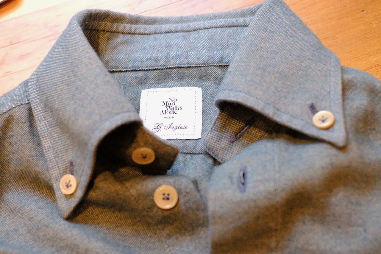 G. Inglese Tea-dyed Melton flannel shirt Size US XS / EU 42 / 0 - 3 Thumbnail