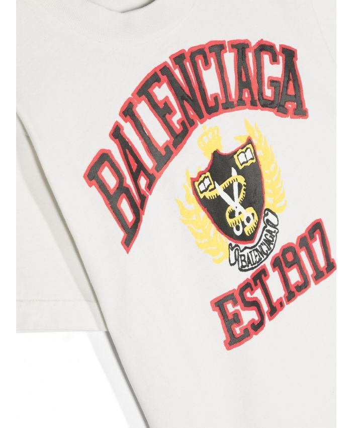 Balenciaga o1mt1gz0924 KIDS DIY College T-Shirt in White Size US XXS / EU 40 - 3 Thumbnail