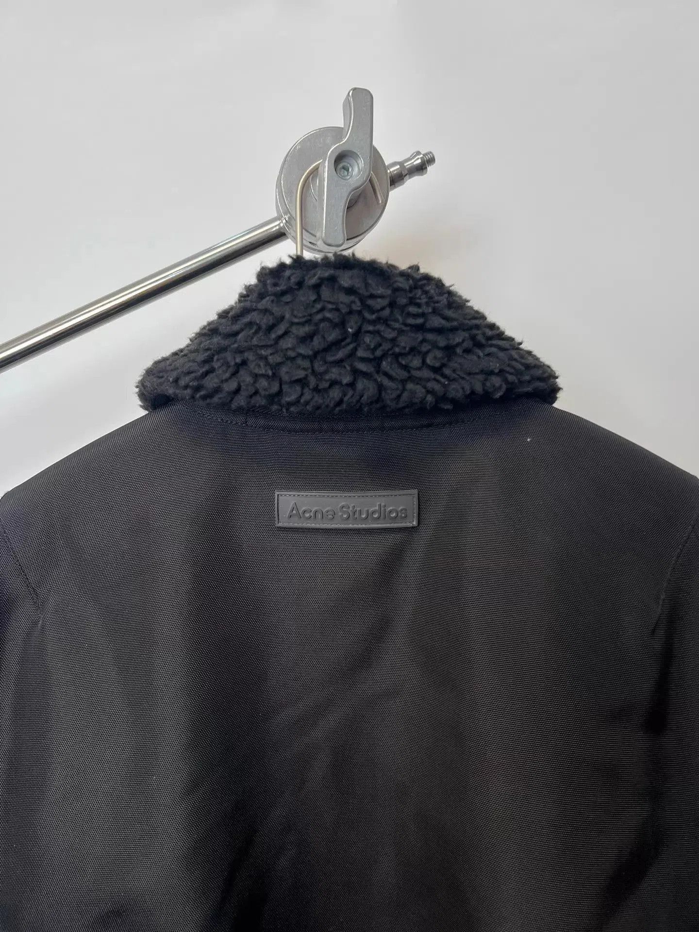 Acne Studios Black Fuzzy Collar Bomber Jacket Size L. Size US L / EU 52-54 / 3 - 5 Thumbnail