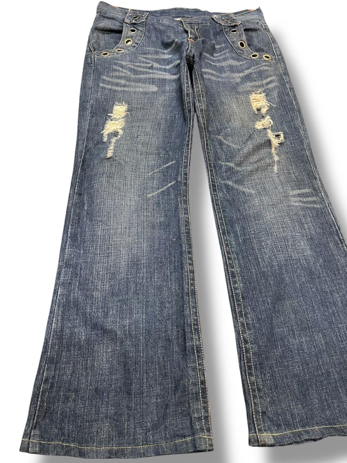 If Six Was Nine Vintage Agate Label Ring Studded Denim Size US 34 / EU 50 - 3 Thumbnail