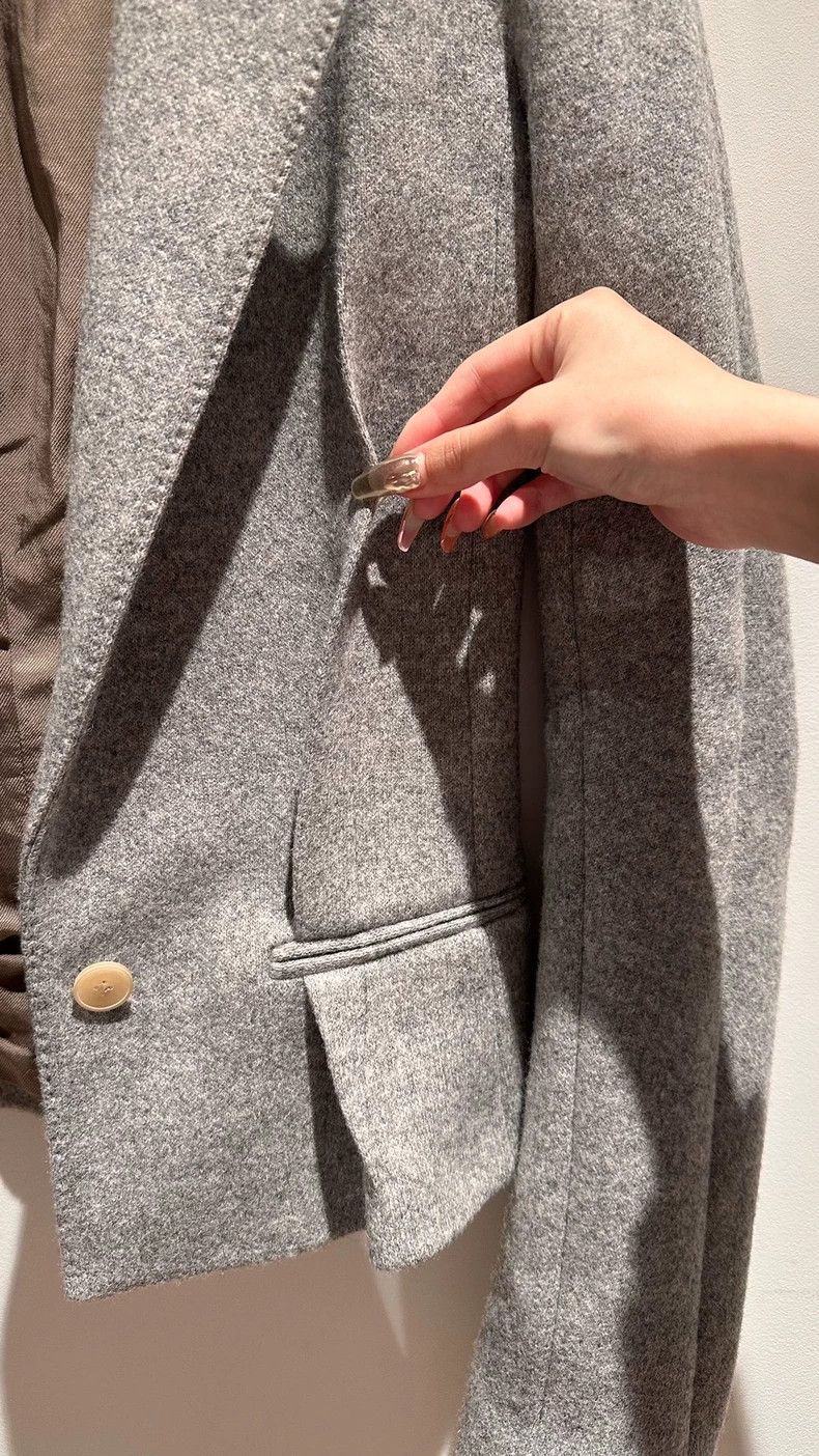 Haider Ackermann Haider Ackermann Gray woolen felt coat suit jacket Size XXS / US 00 / IT 34 - 3 Thumbnail