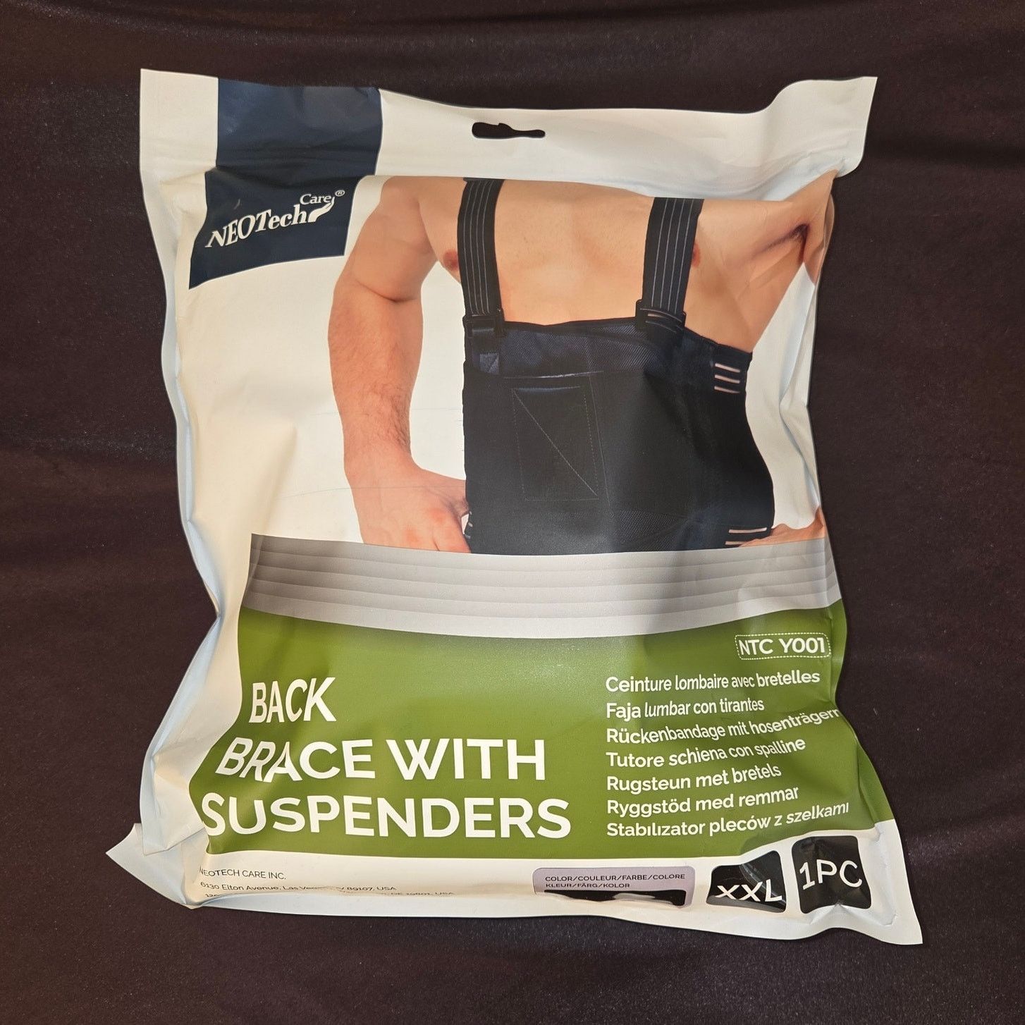 NEOUS NEOTech Black Back Brace with Suspenders - Size XXL Size ONE SIZE - 2 Thumbnail