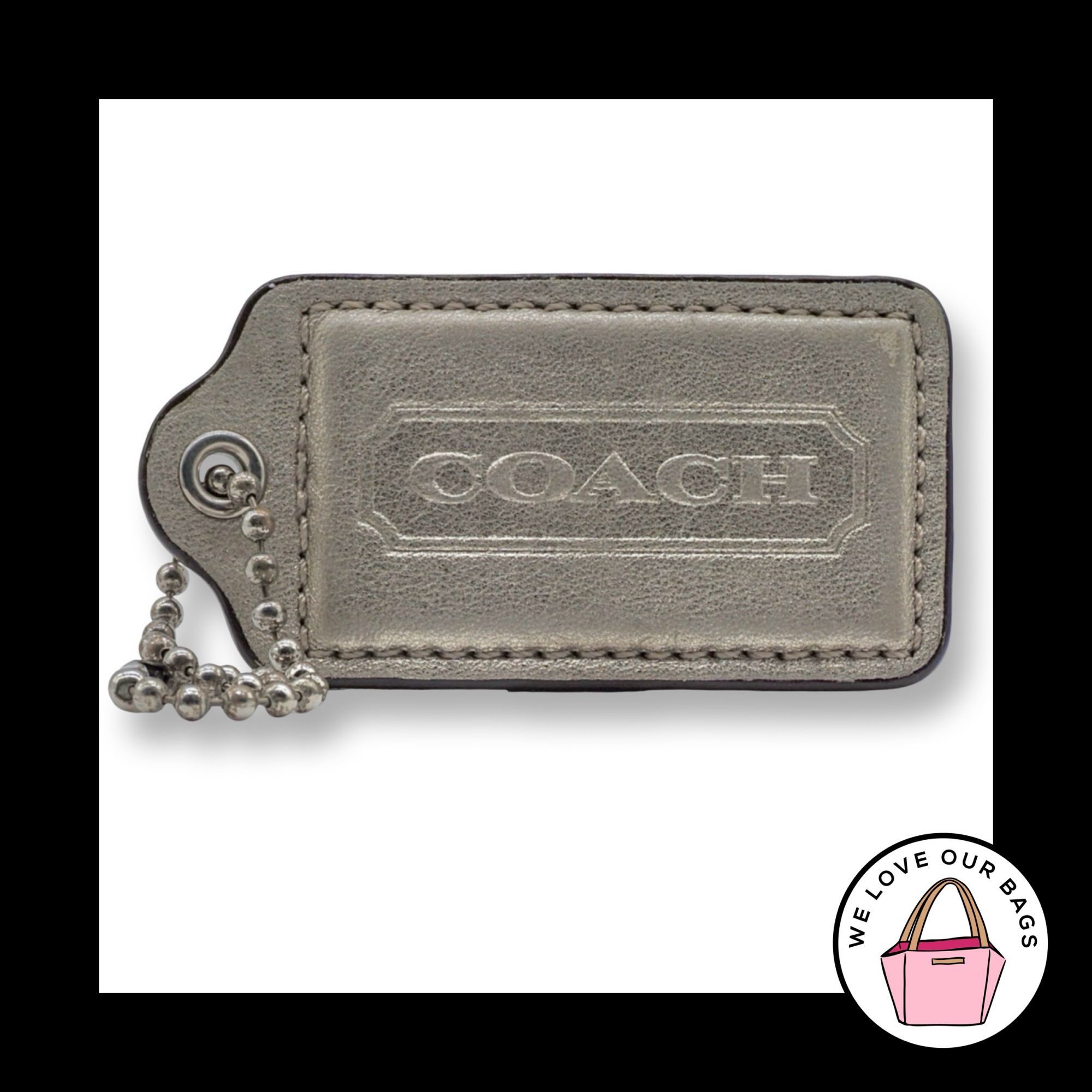 Coach Coach Round Silver Color Metal Hang Tag Purse Bag Charm Y2K