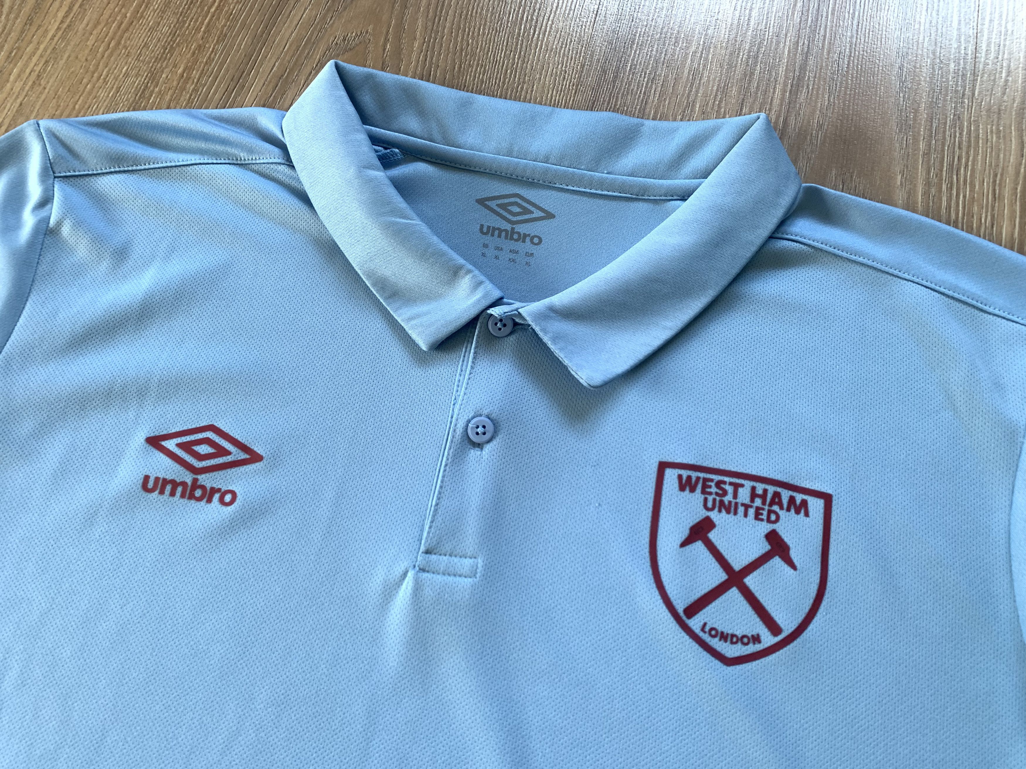 Umbro Umbro West Ham United FC Printed Polo T-Shirt Size US XL / EU 56 / 4 - 4 Thumbnail